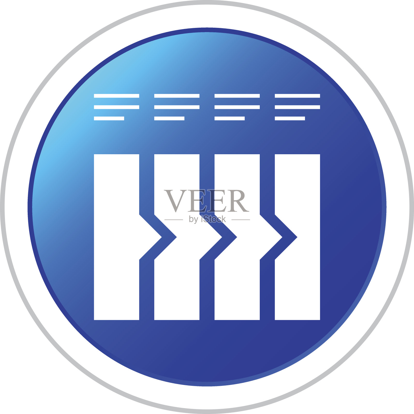 圆形按钮上的流程图图标。图标素材