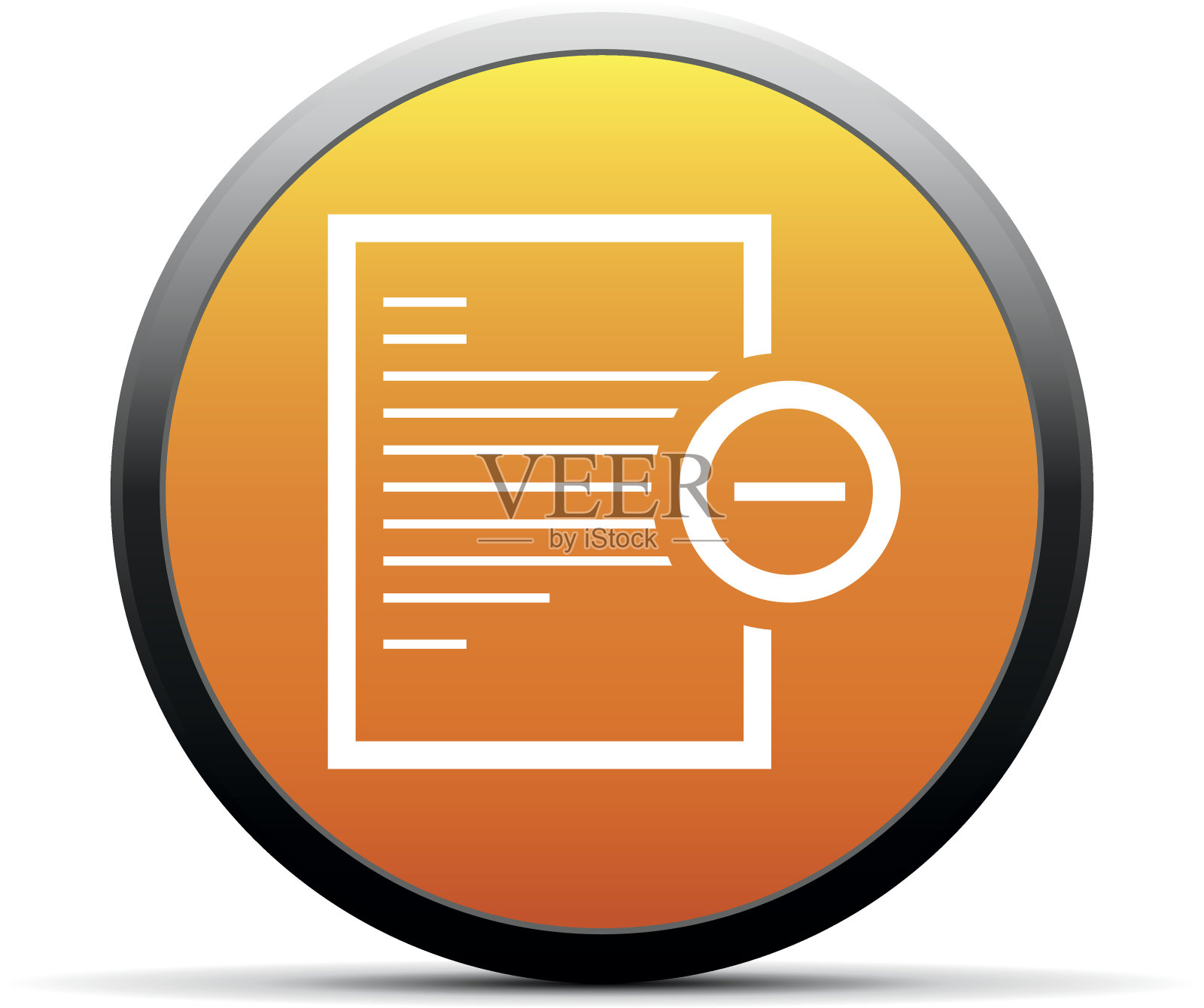 圆形按钮上的文档图标。设计元素图片