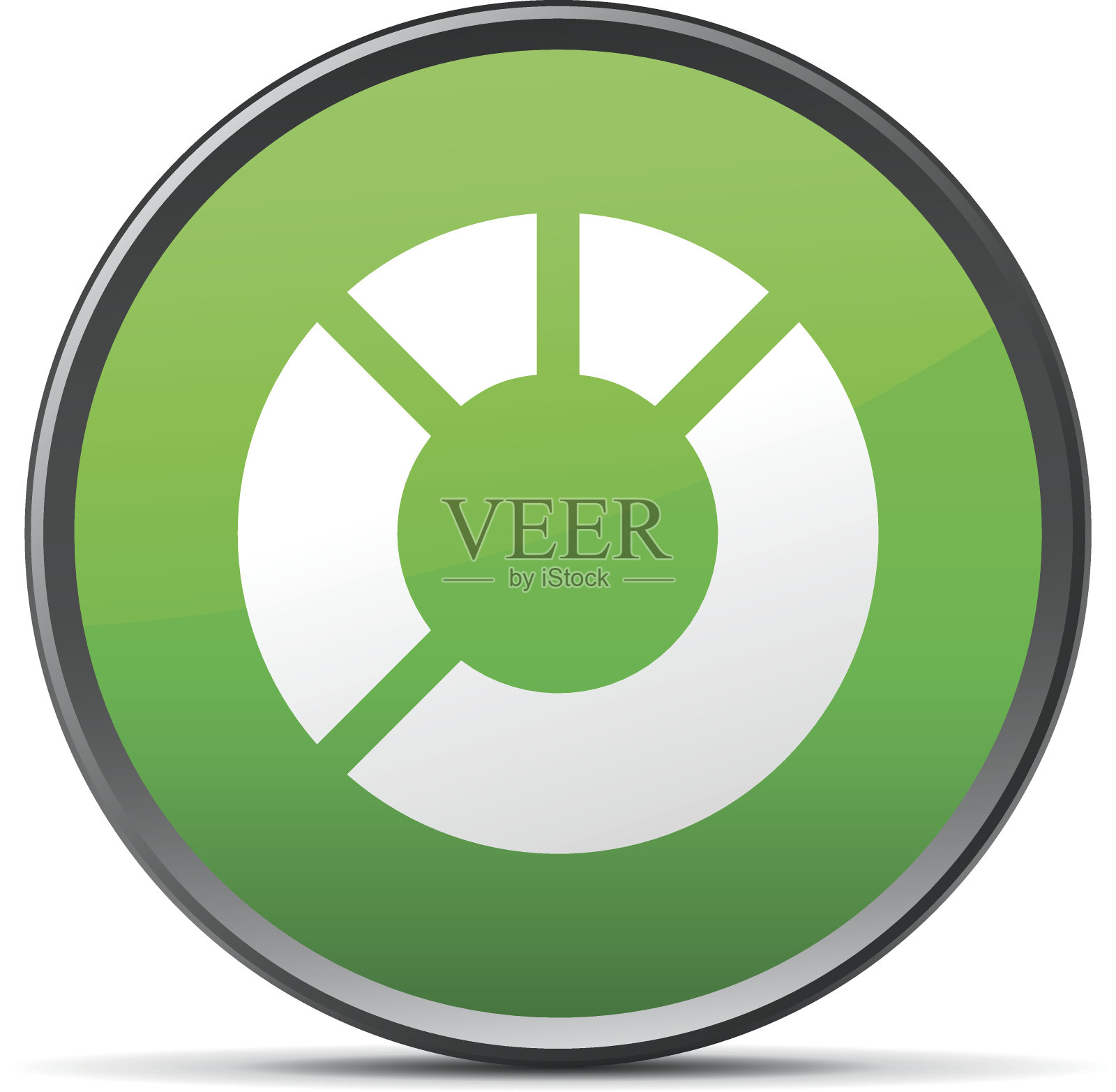 圆形按钮上的甜甜圈图表图标。图标素材