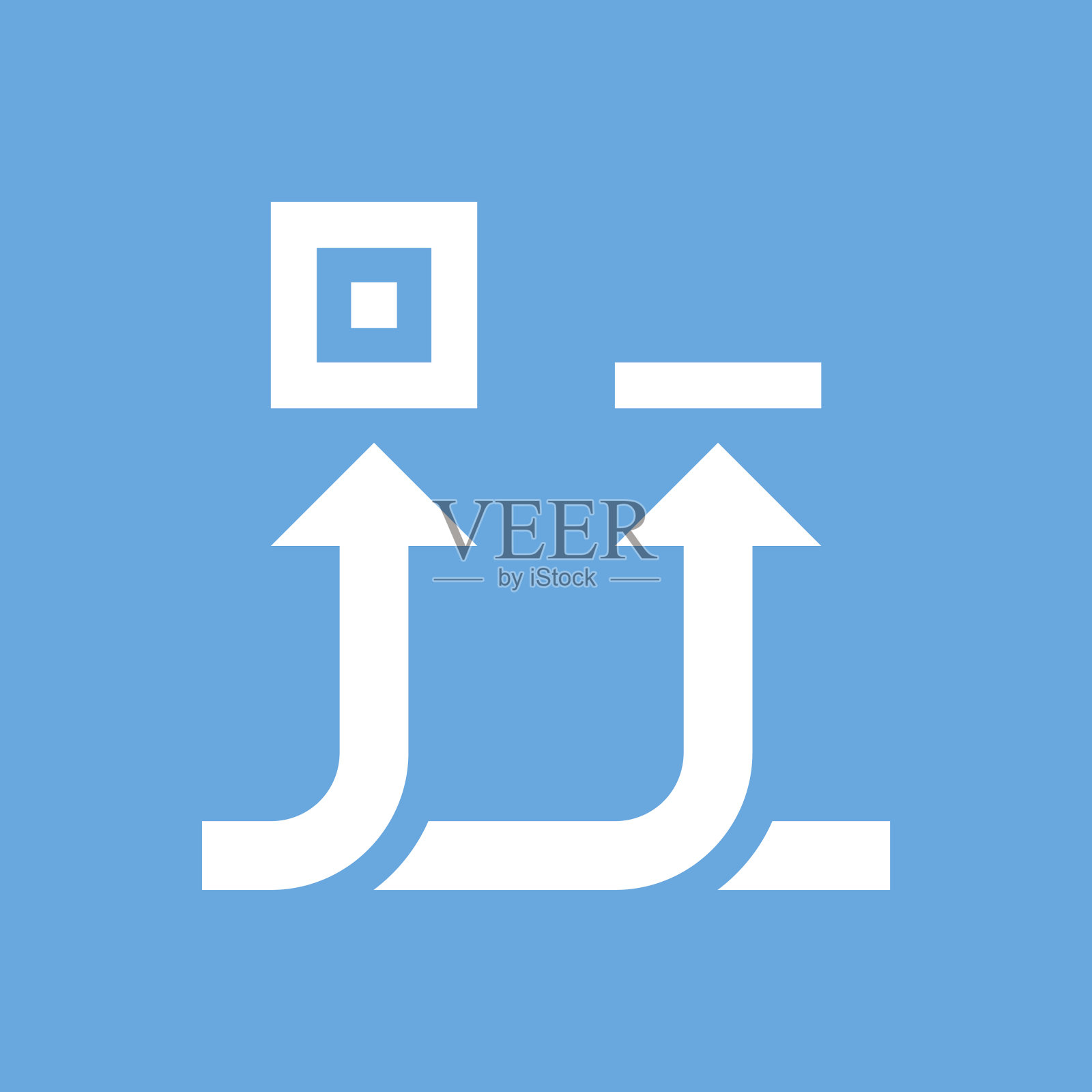 传送带图标上的蓝色背景。图标素材