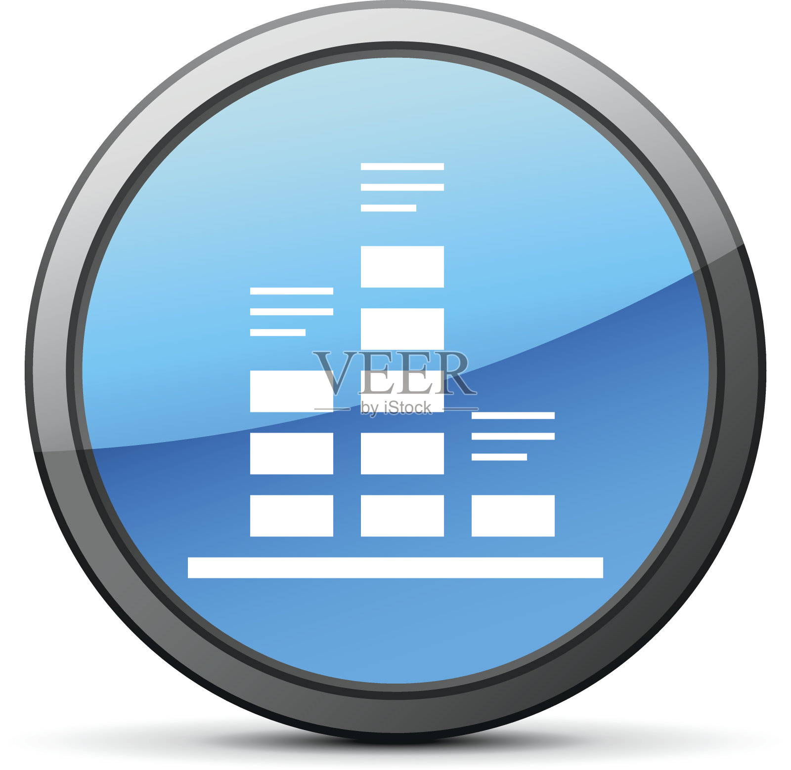 条形图图标上的圆形按钮。图标素材