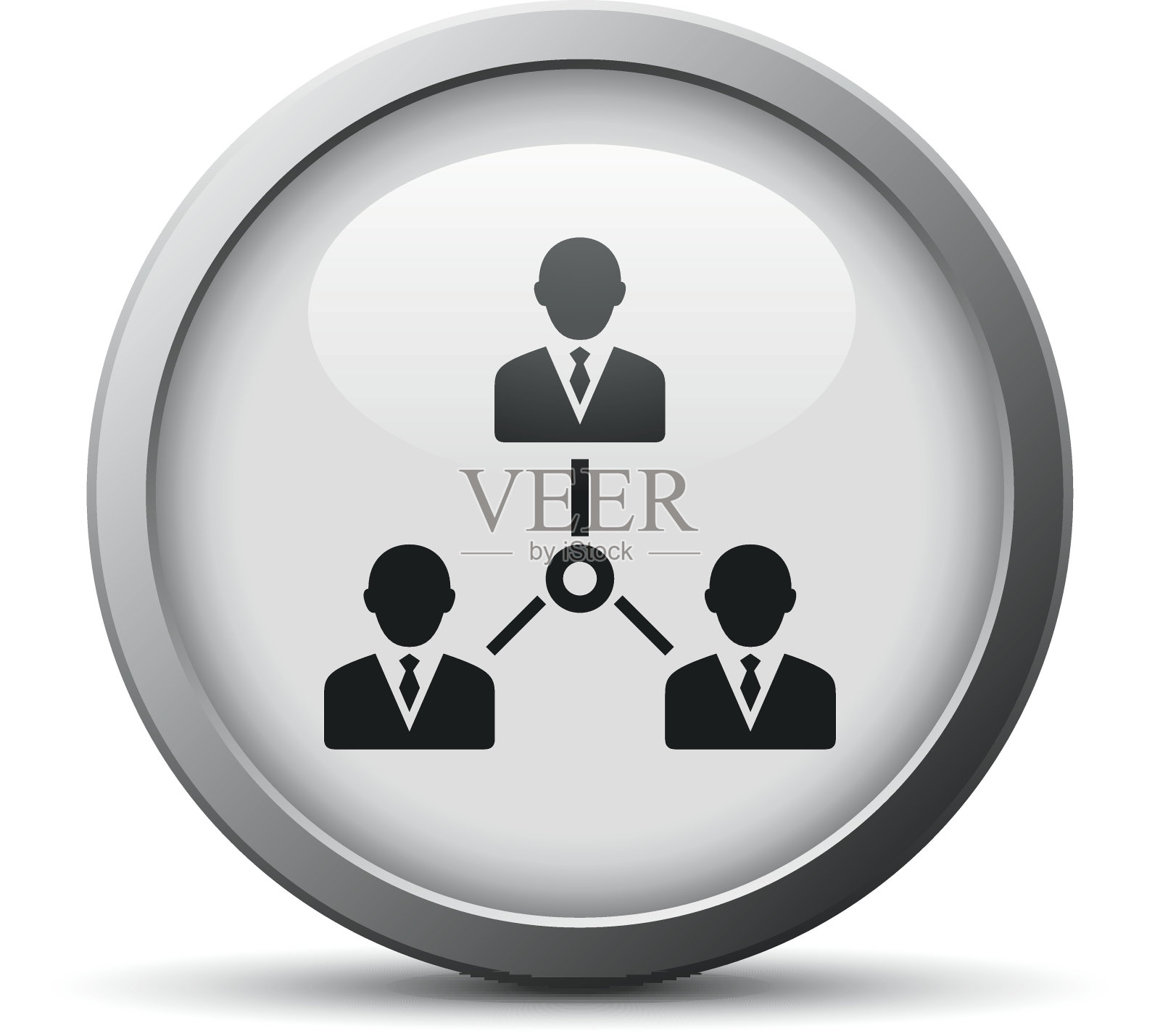 领导图标上的一个银色按钮。图标素材