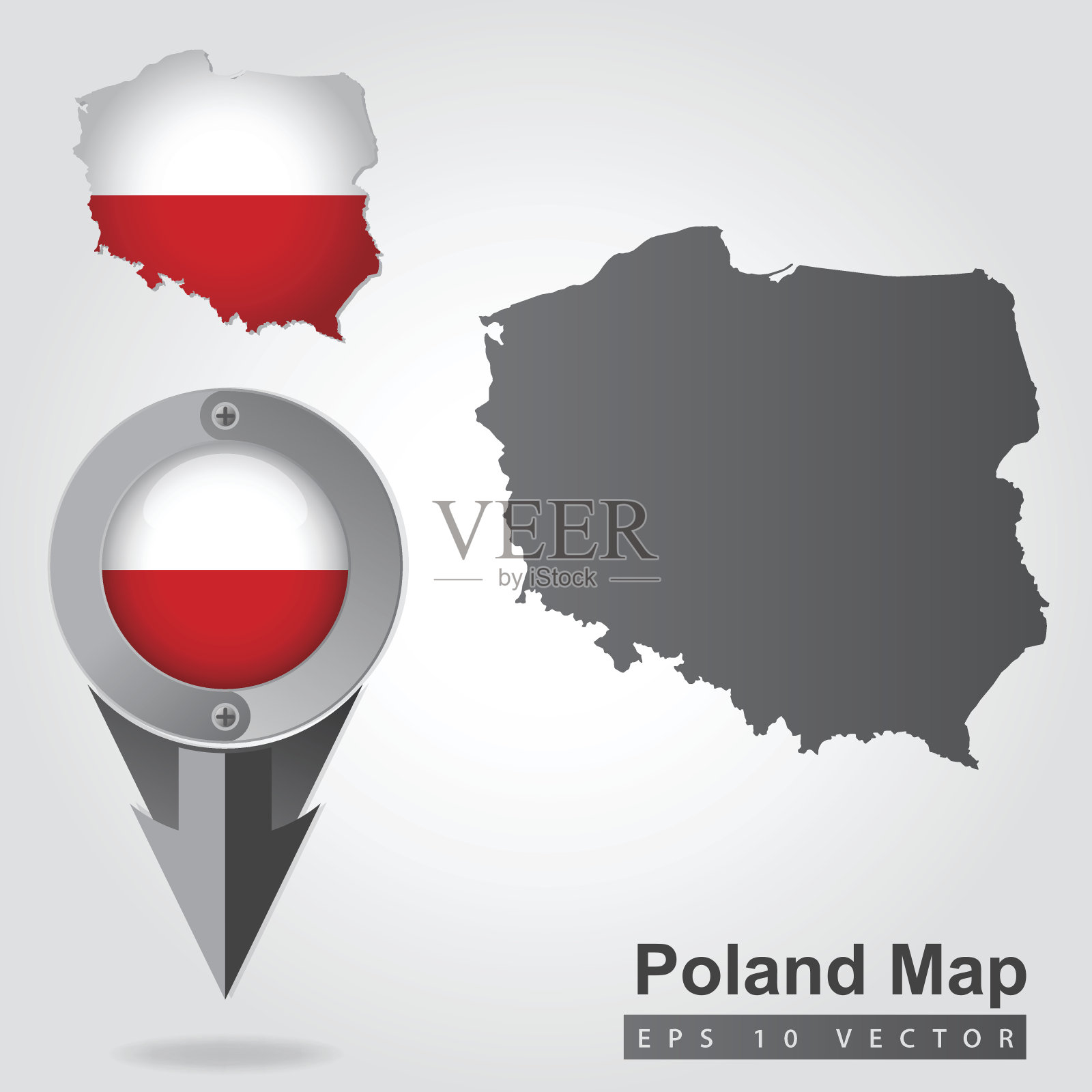 波兰地图图标矢量插画图片素材