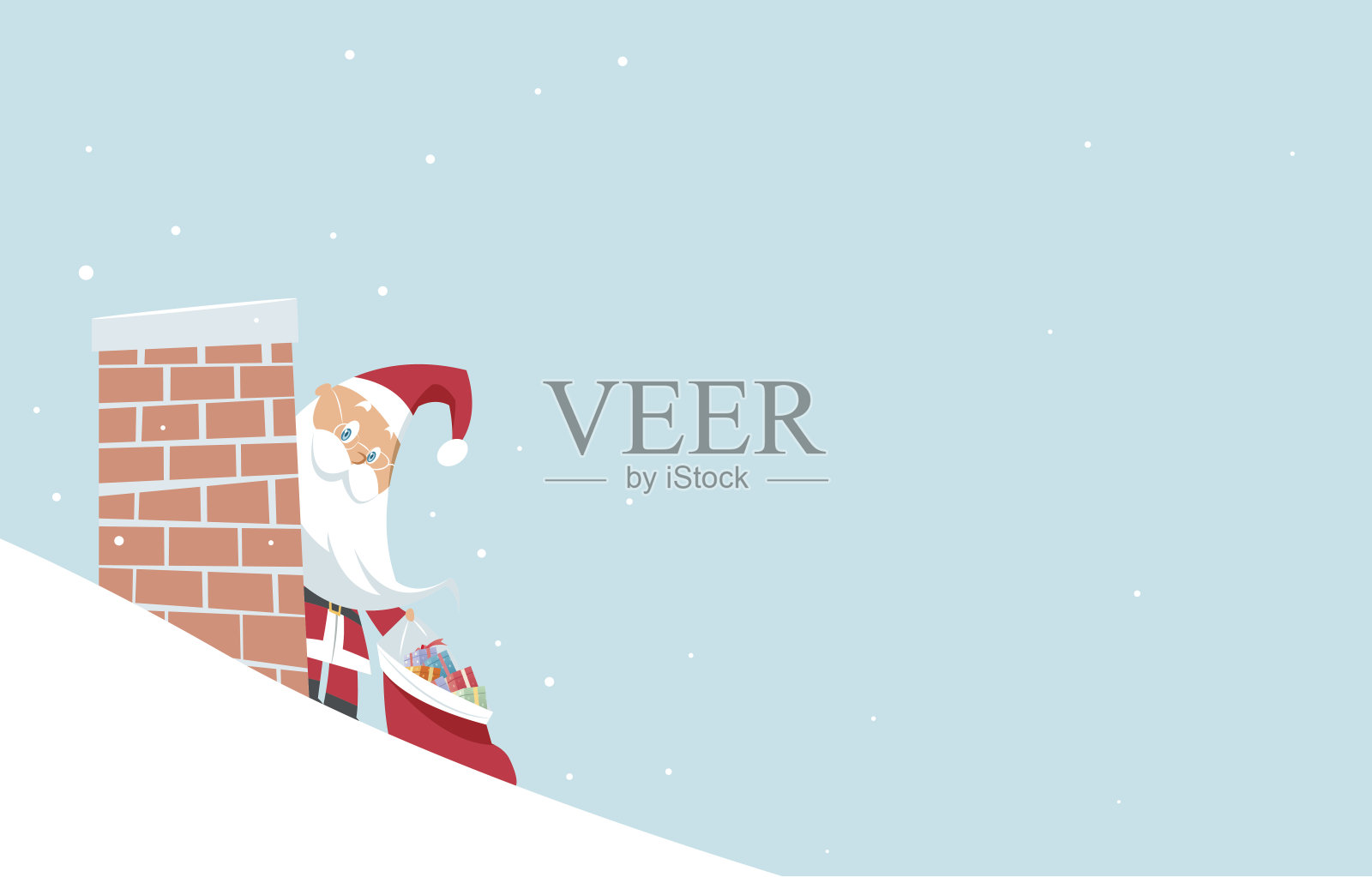 圣诞老人的工作插画图片素材