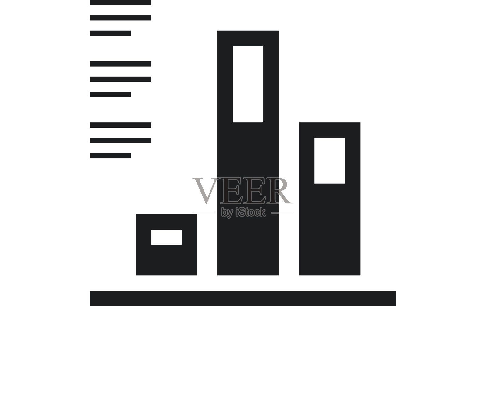 条形图图标上的白色背景。图标素材