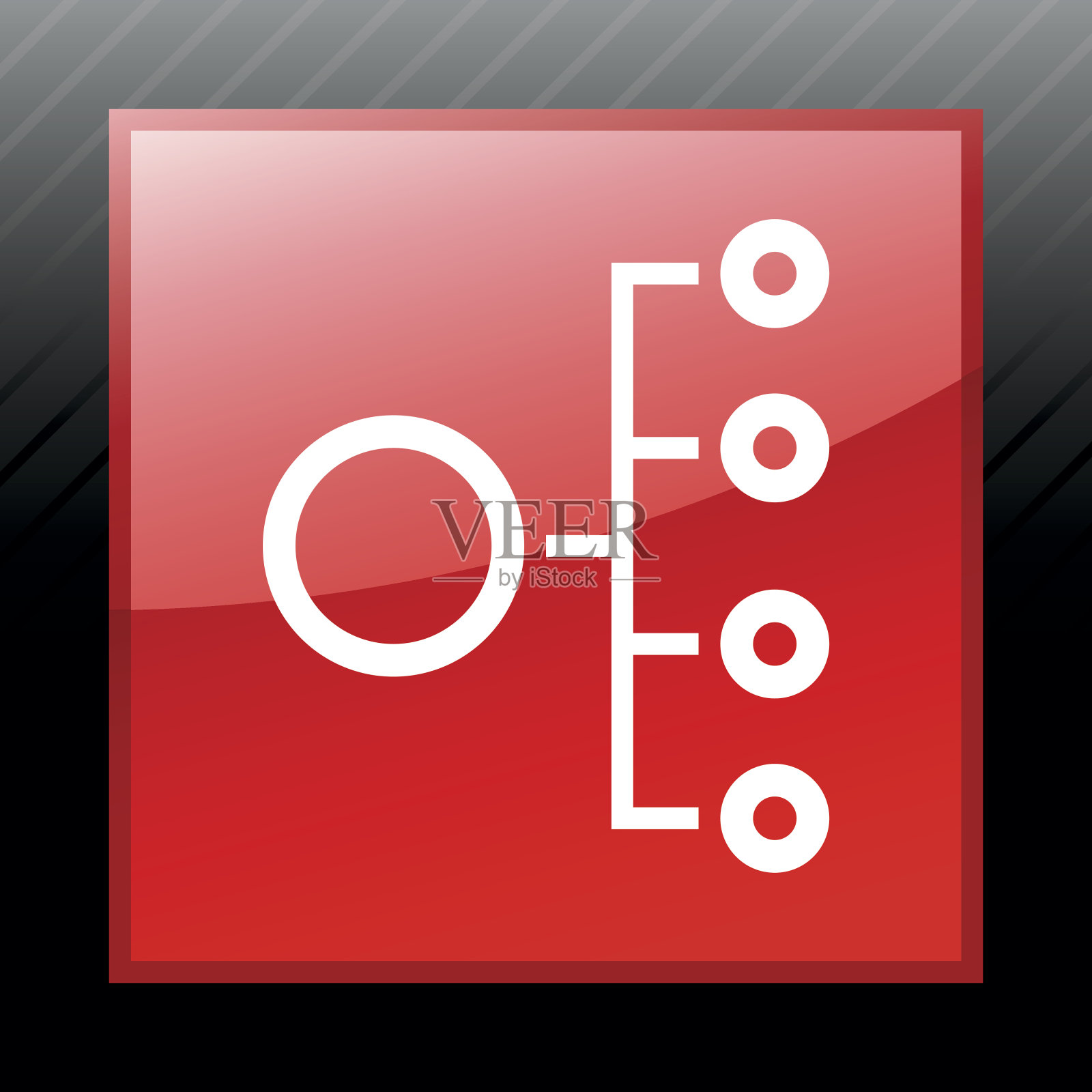 方形按钮上的组织结构图图标。插画图片素材