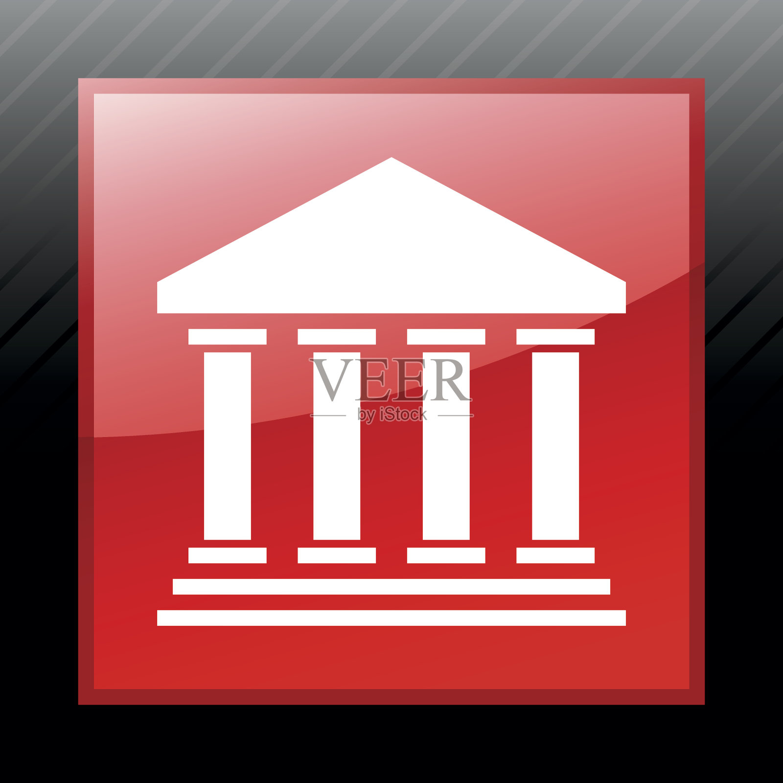 银行图标上的一个方形按钮。插画图片素材