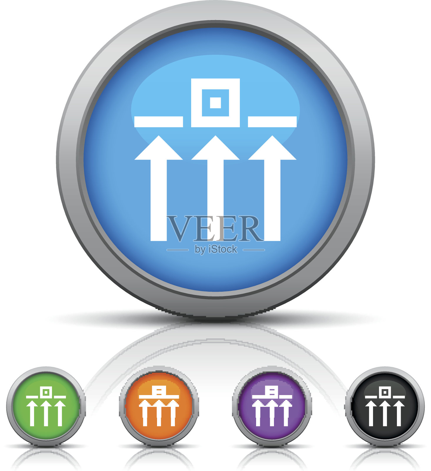 物流图标上的圆形按钮。图标素材