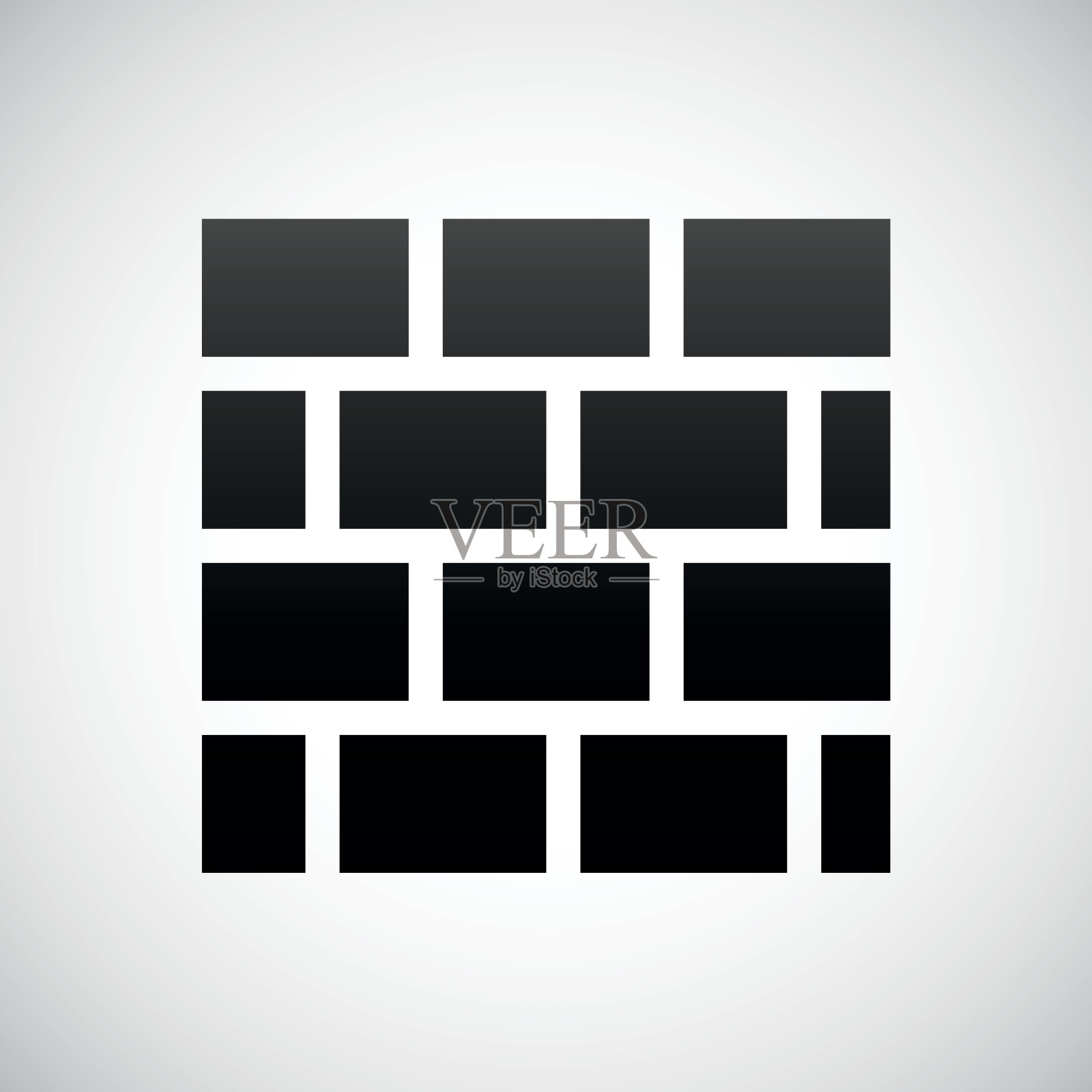 白色背景上的墙壁图标。插画图片素材