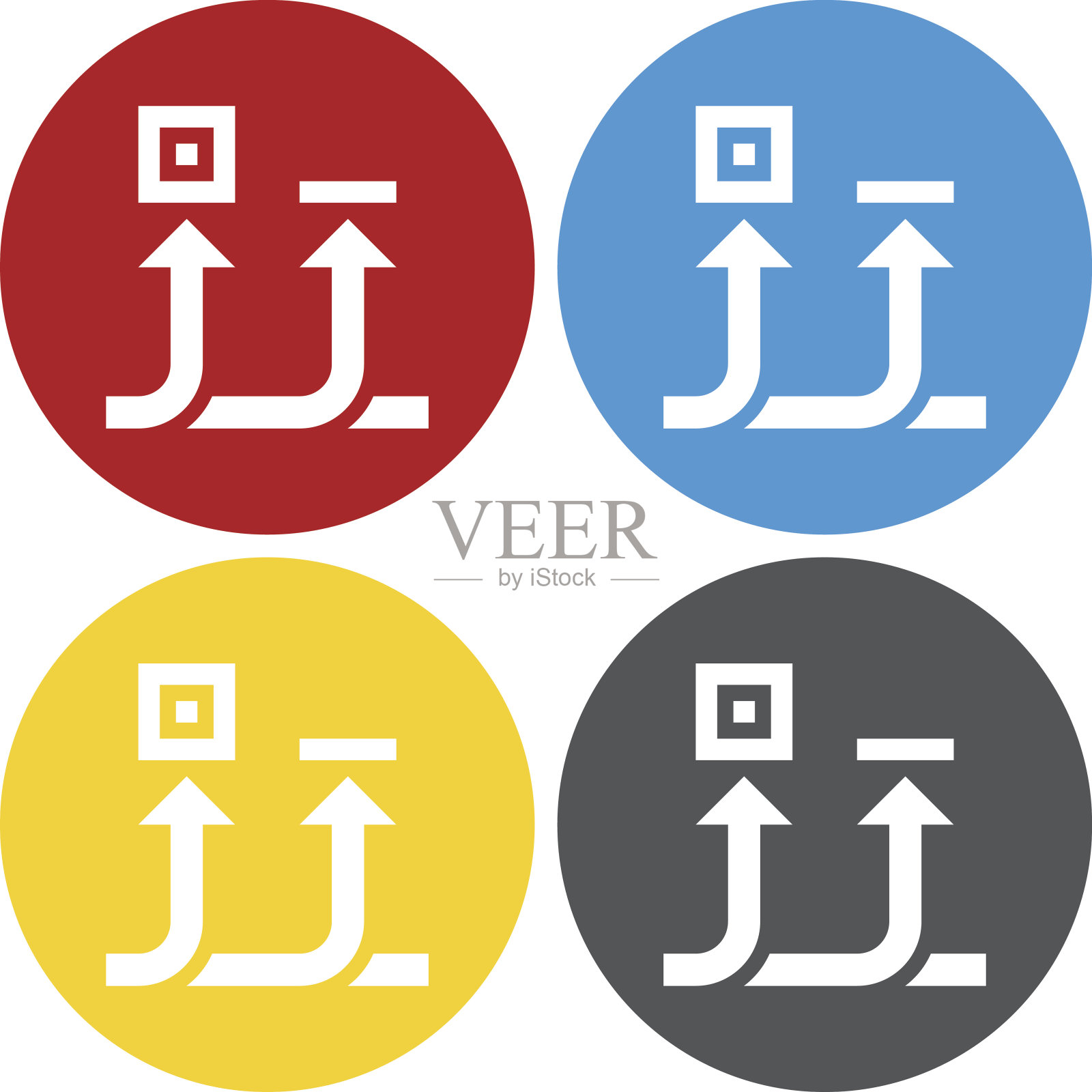 输送机图标上的圆形按钮。图标素材