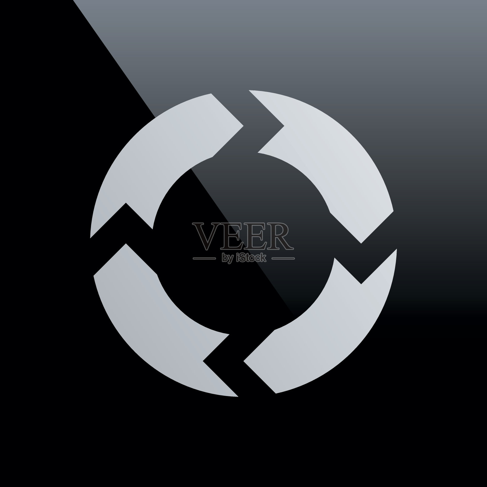 雪佛龙图表图标上的黑色背景。插画图片素材