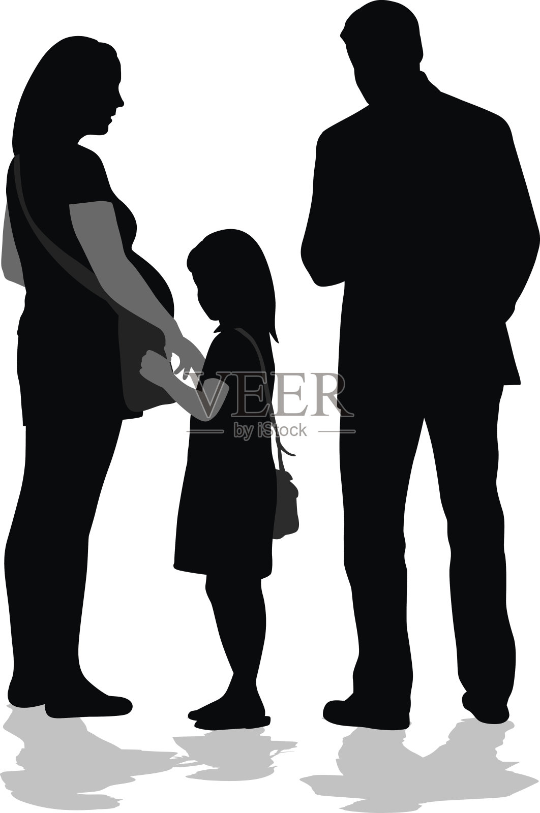 期待一个小弟弟或小妹妹插画图片素材