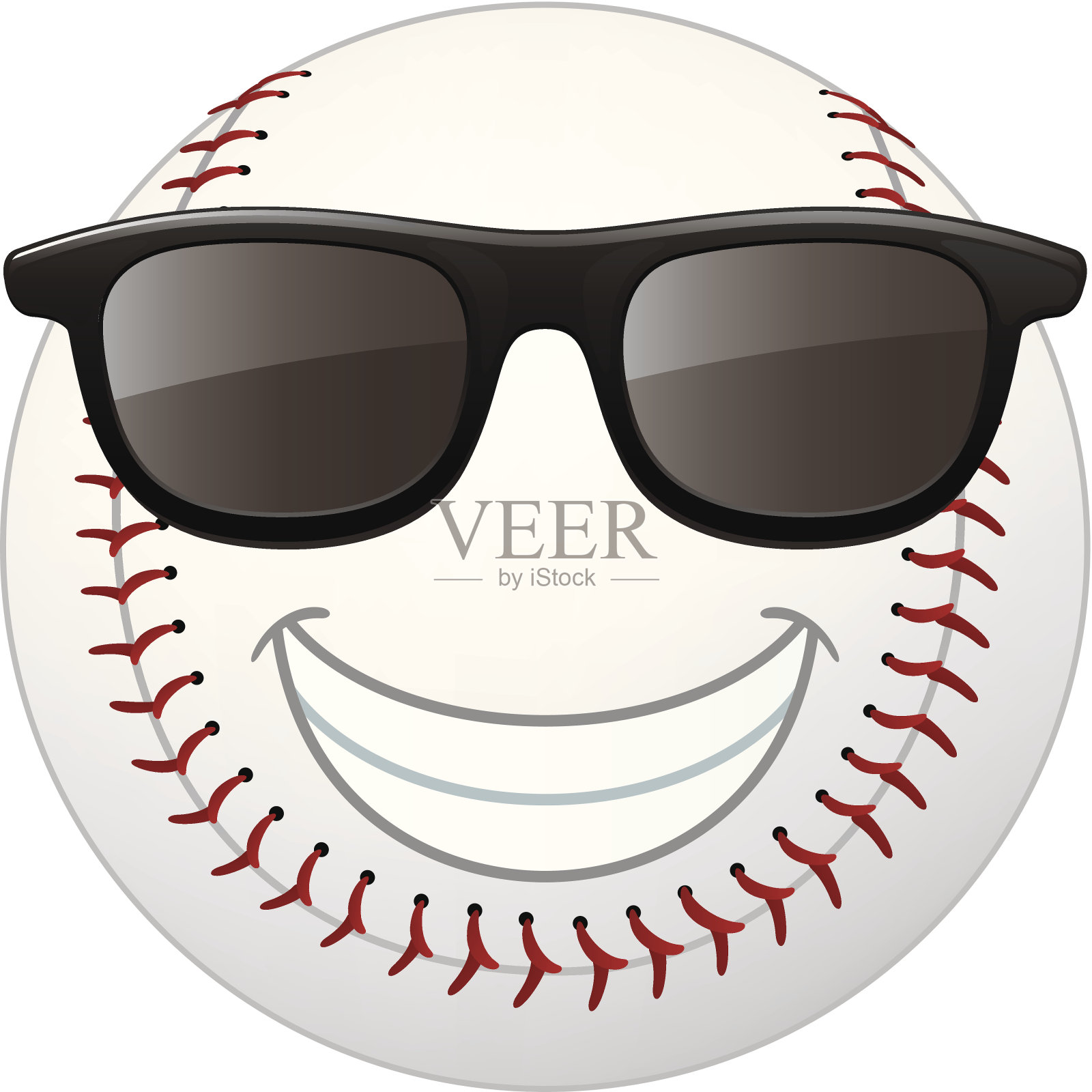 棒球笑脸设计元素图片