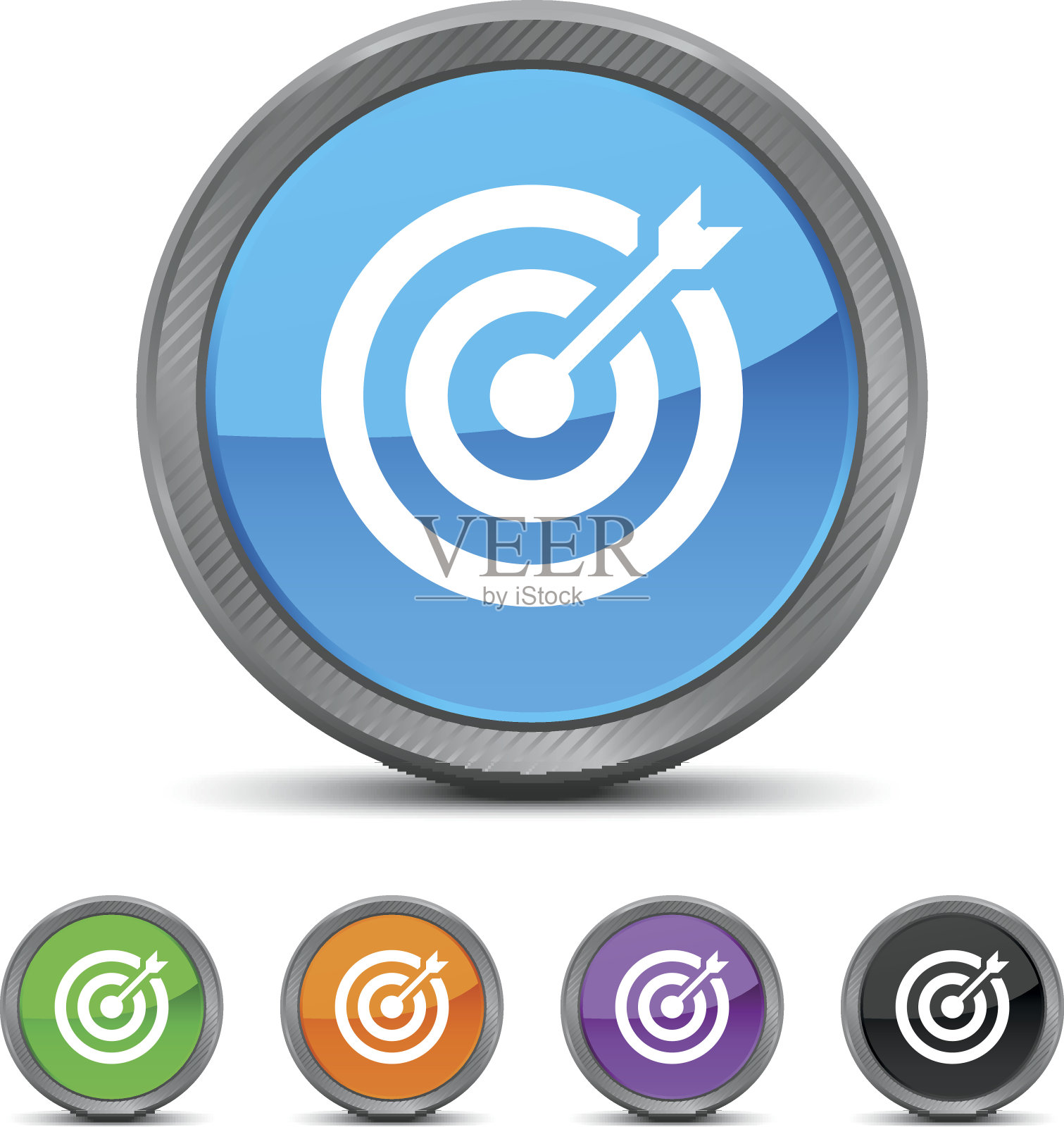 圆形按钮上的目标图标。图标素材