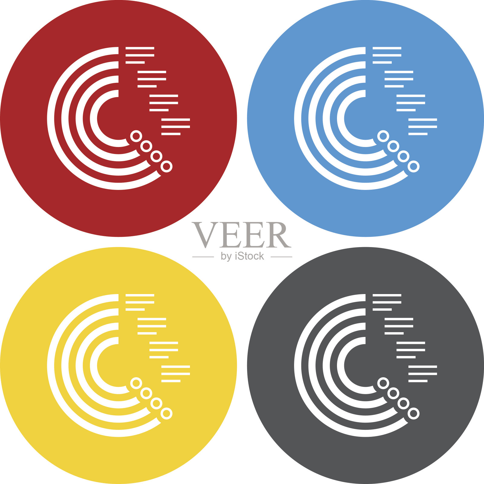 径向条形图图标上的圆形按钮。图标素材