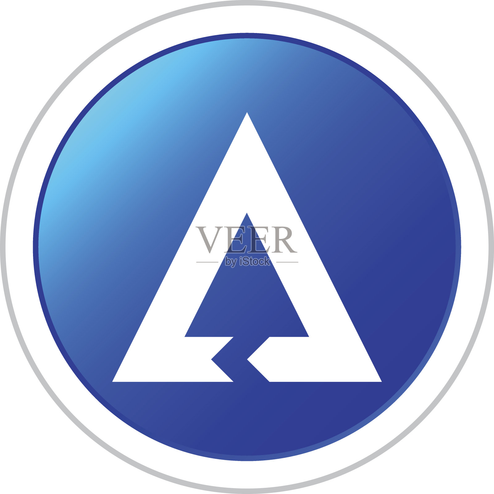 雪佛龙图表图标上的圆形按钮。插画图片素材