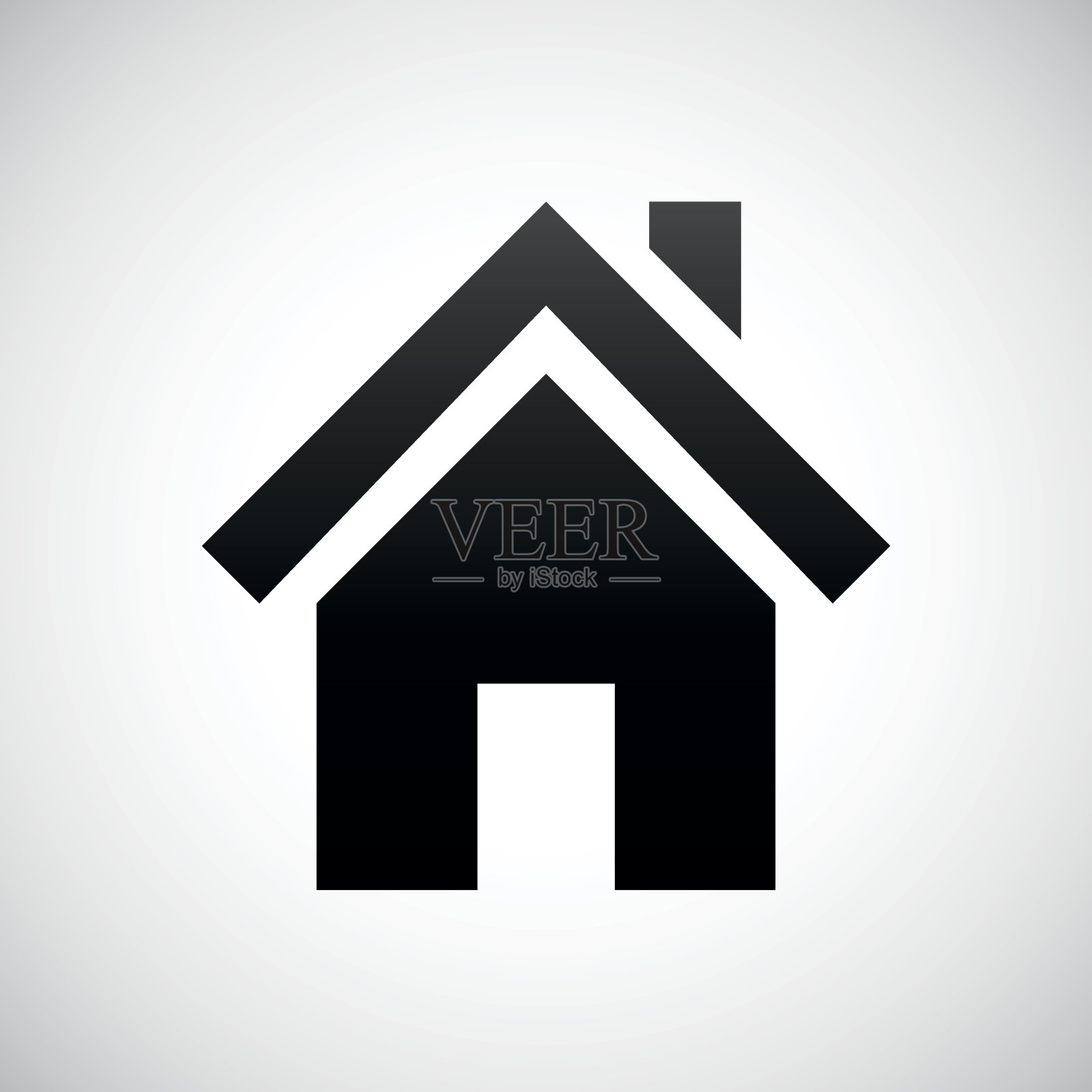 白色背景上的Home图标。图标素材