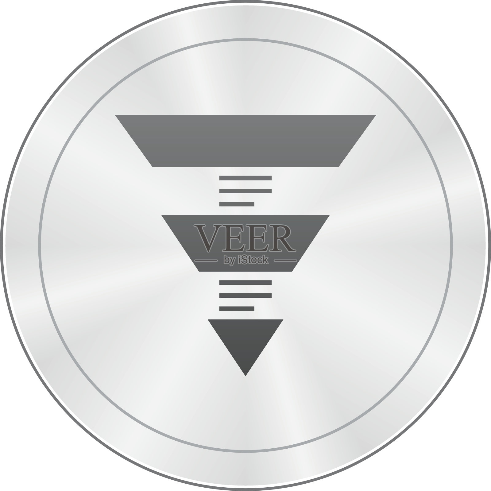 金字塔图标上的圆形按钮。设计元素图片