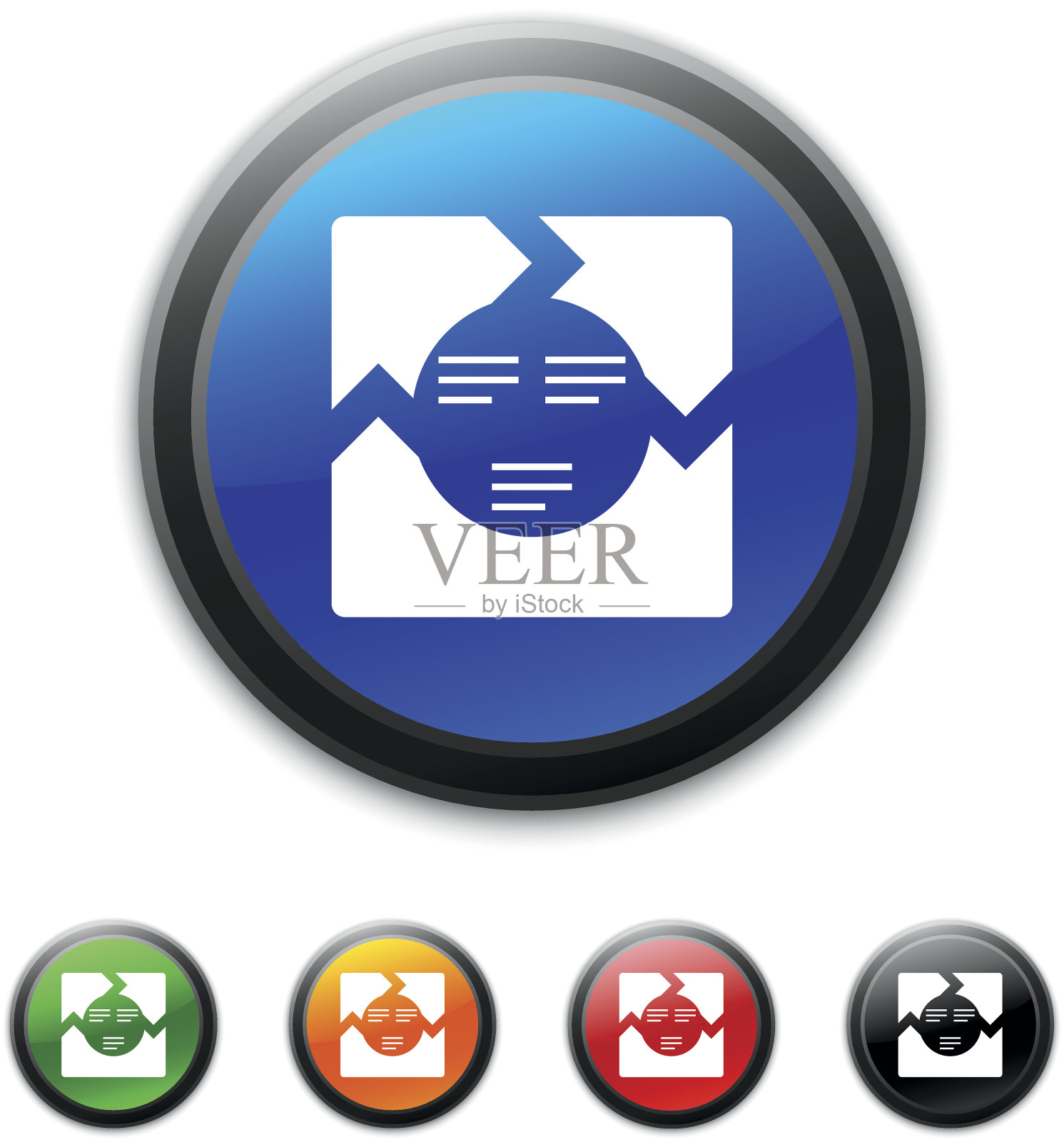 雪佛龙图表图标上的圆形按钮。图标素材