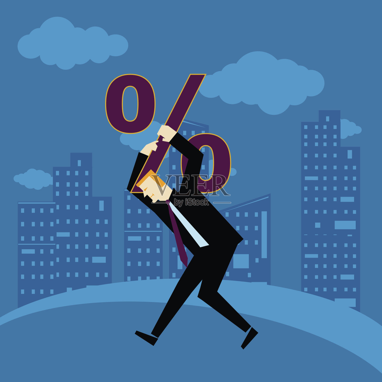 持有数学符号的商人插画图片素材