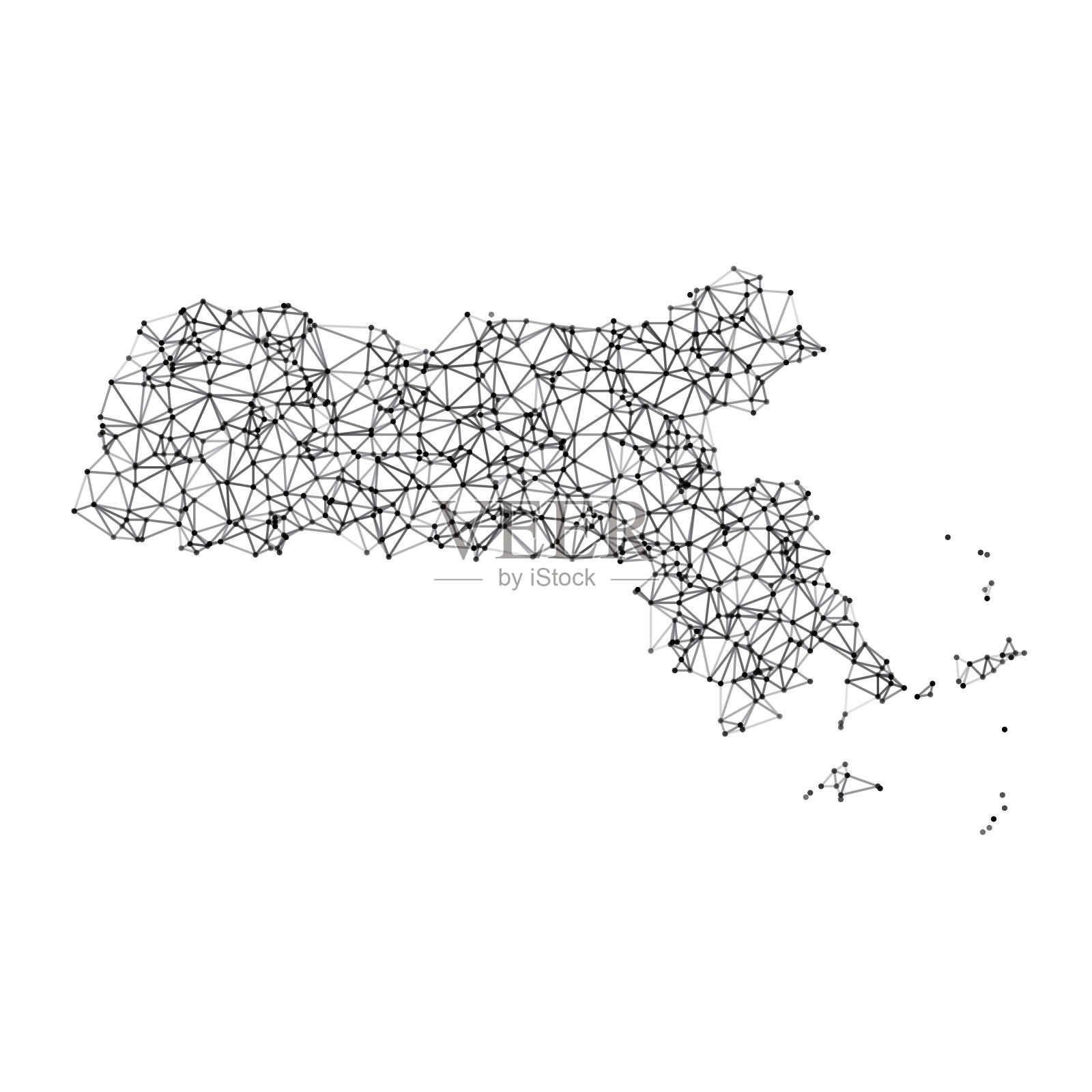 马萨诸塞州地图网络黑与白插画图片素材