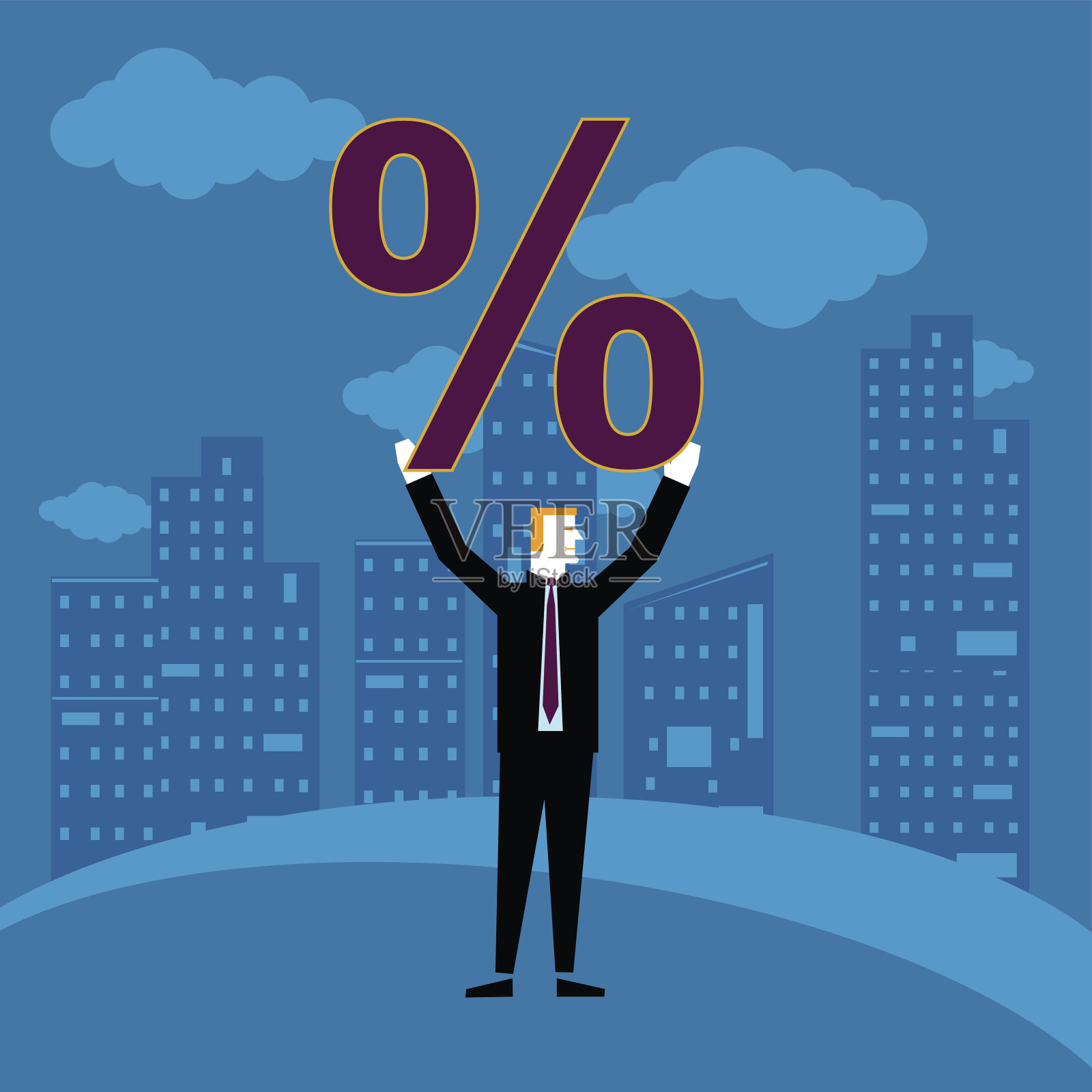 持有数学符号的商人插画图片素材