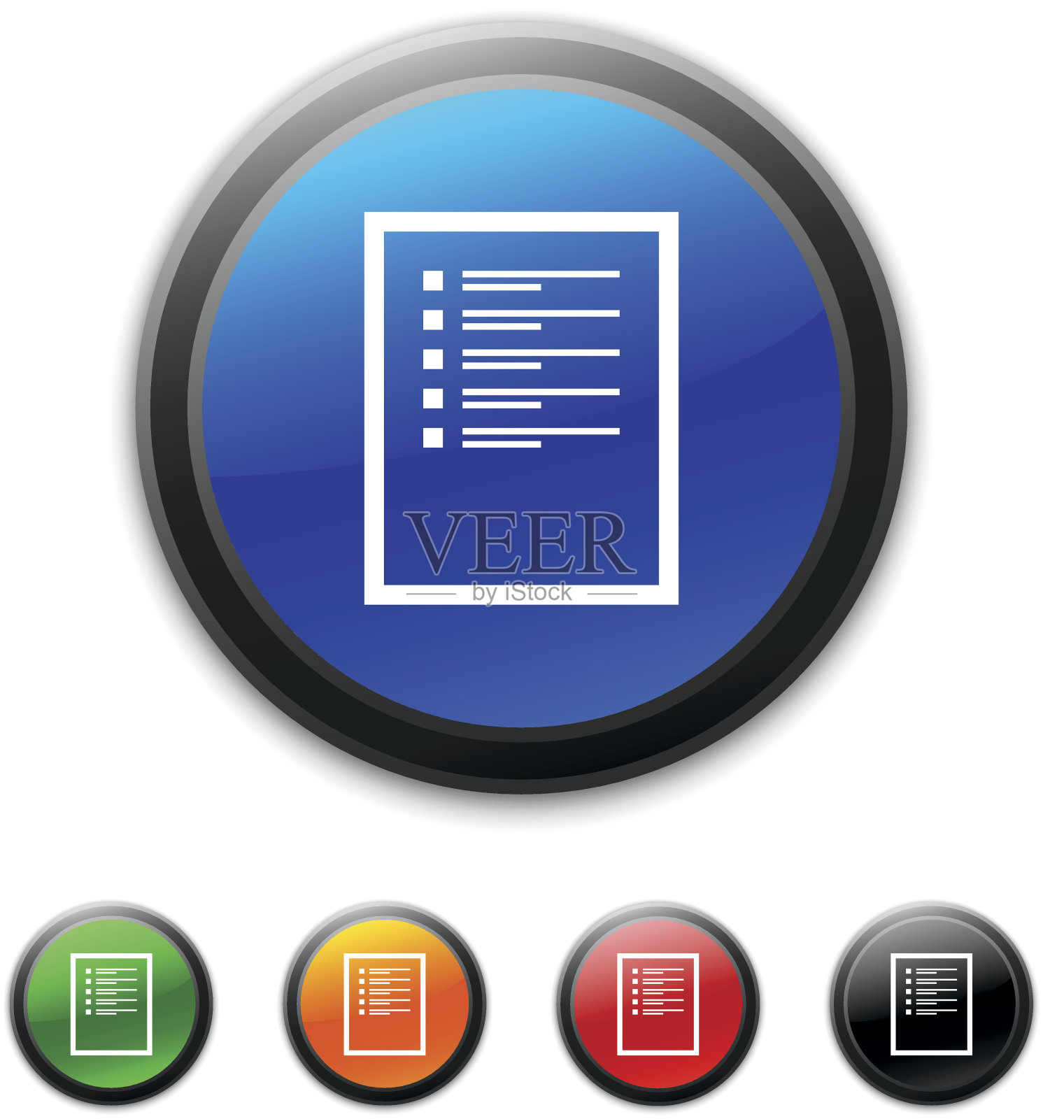 文档图标上的圆形按钮。图标素材