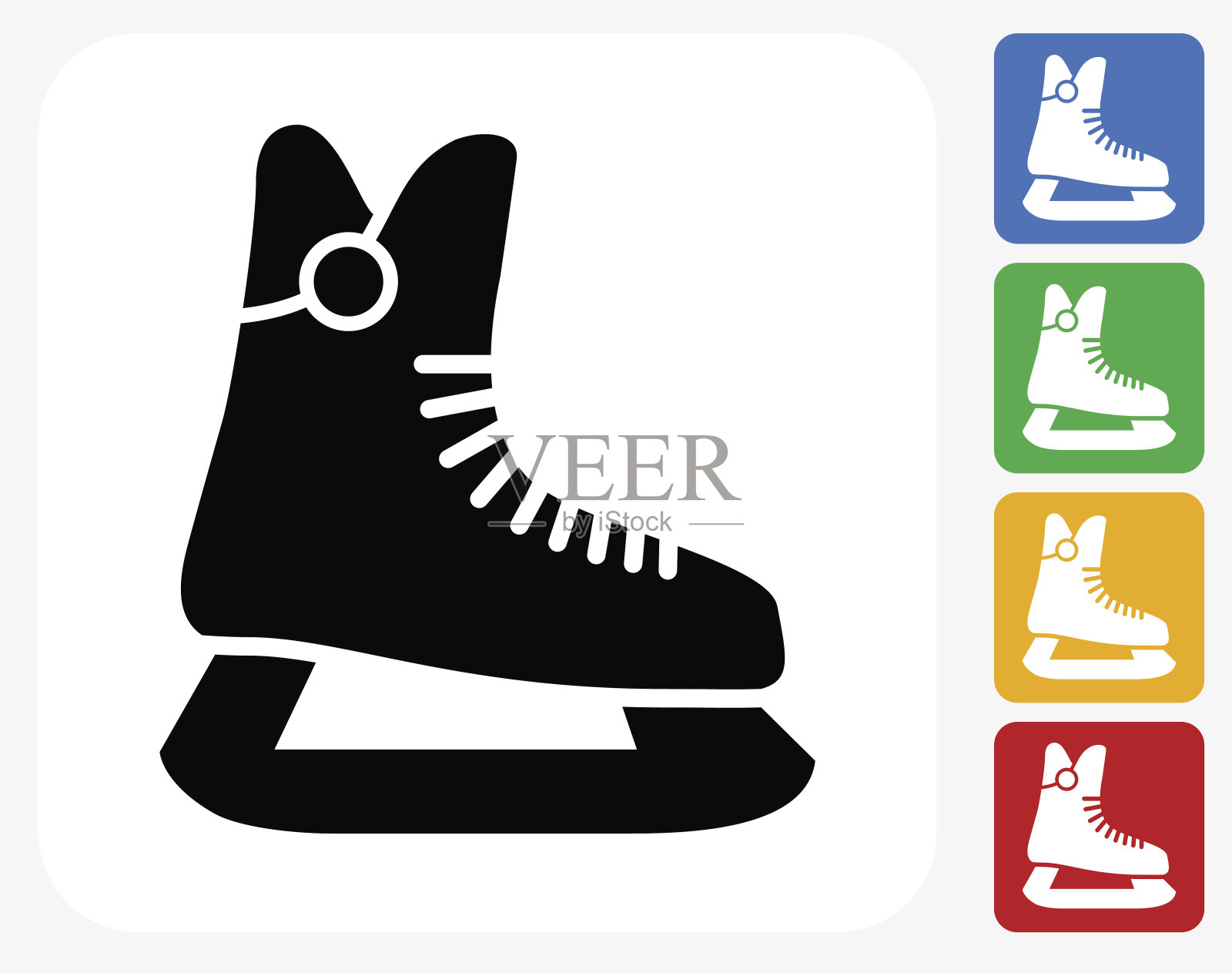 溜冰鞋图标平面设计插画图片素材