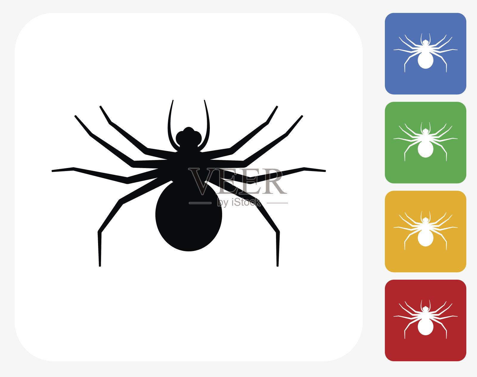 大蜘蛛图标平面设计插画图片素材