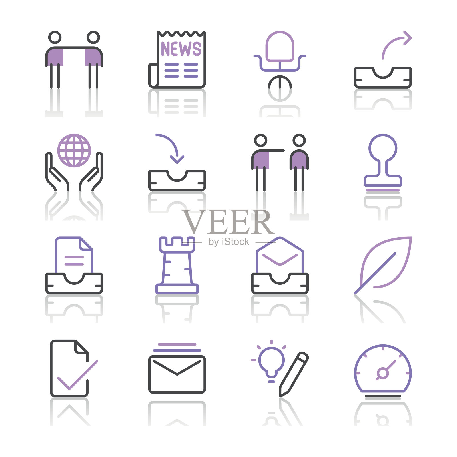 商业图标5 |紫线系列图标素材