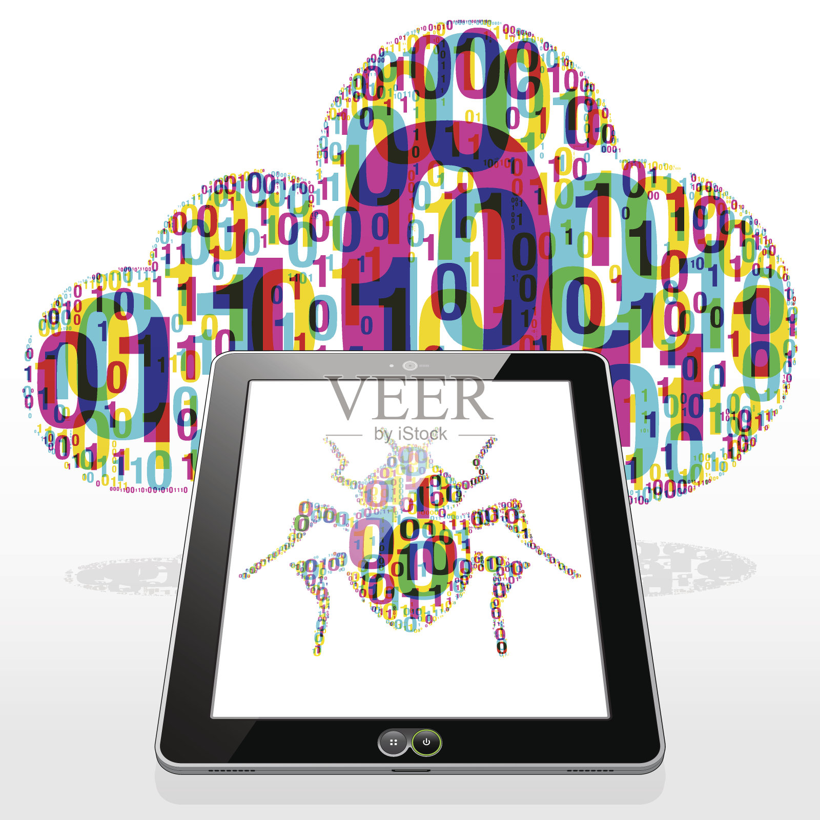 数字在线信息访问-软件Bug插画图片素材