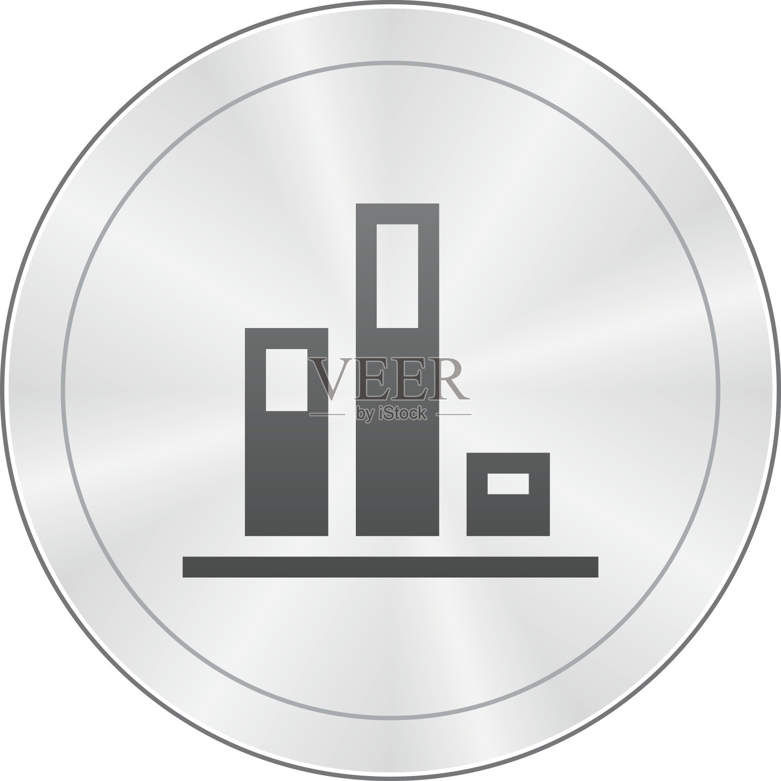 条形图图标上的圆形按钮。-夏普系列图标素材