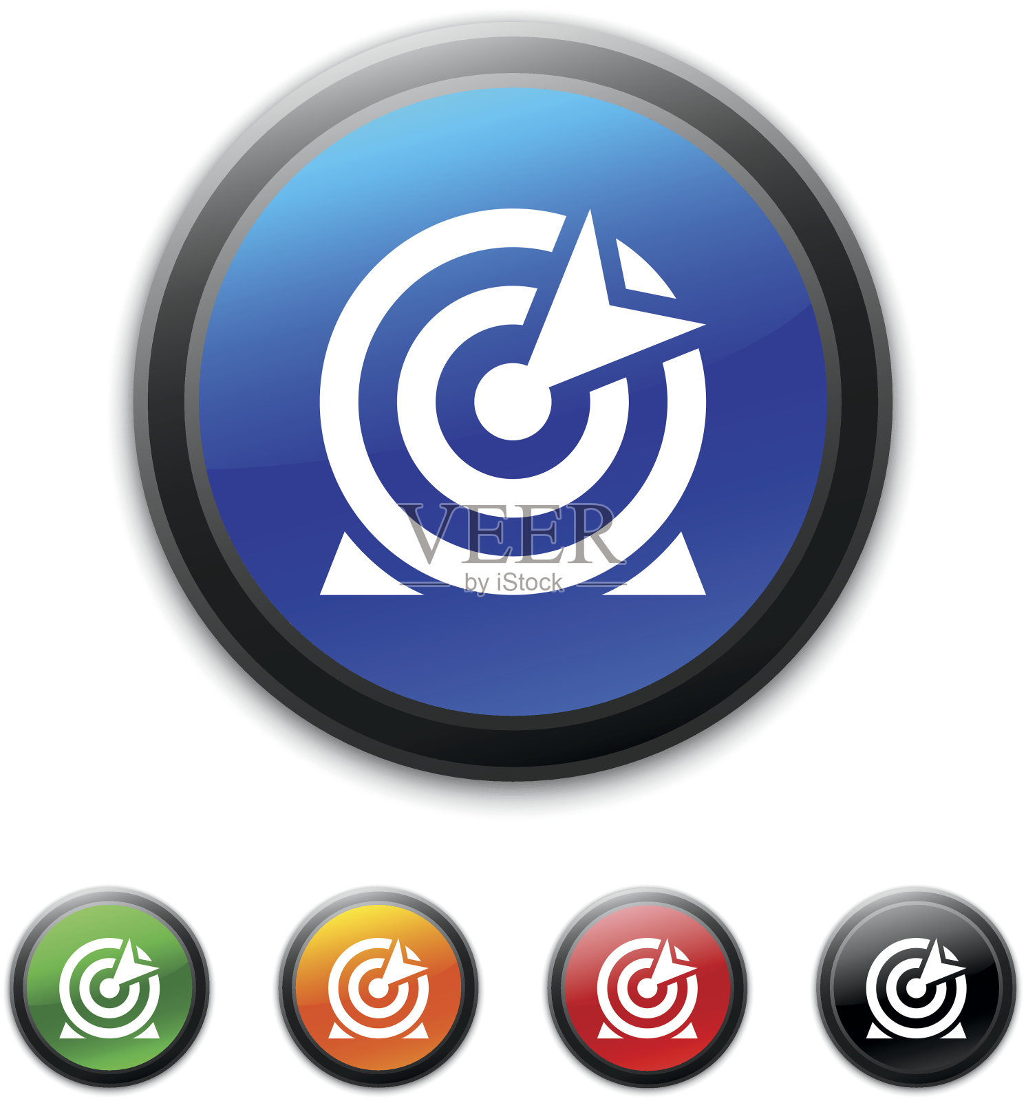 目标图标上的圆形按钮。-擦系列图标素材