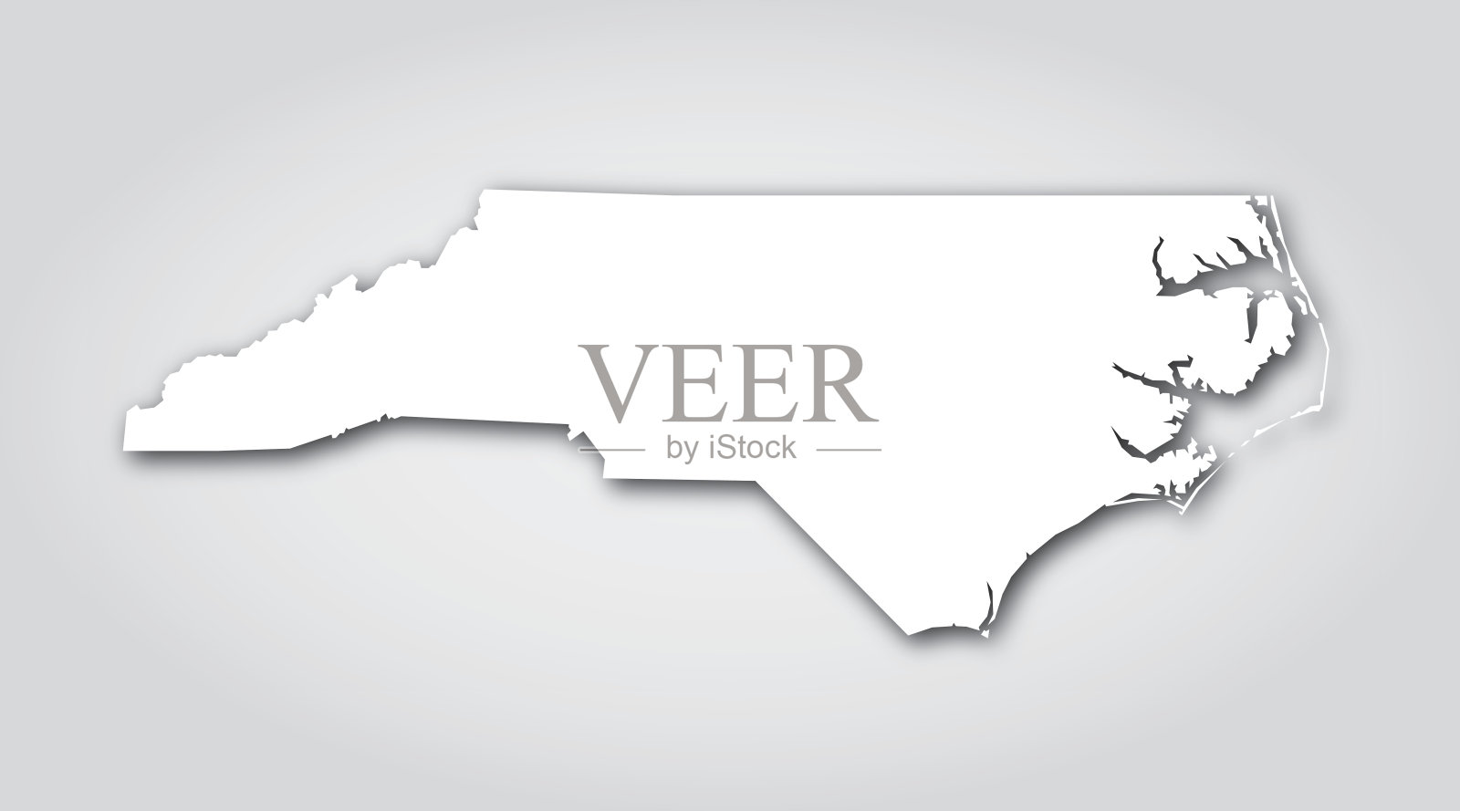 北卡罗来纳剪影白色插画图片素材