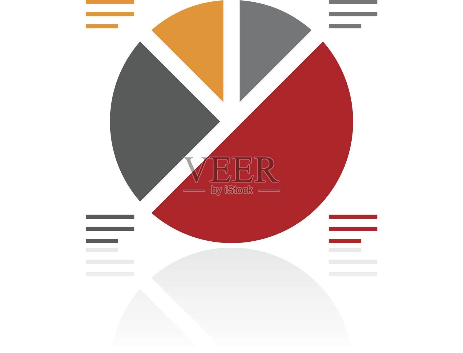 饼图图标上的白色背景。插画图片素材