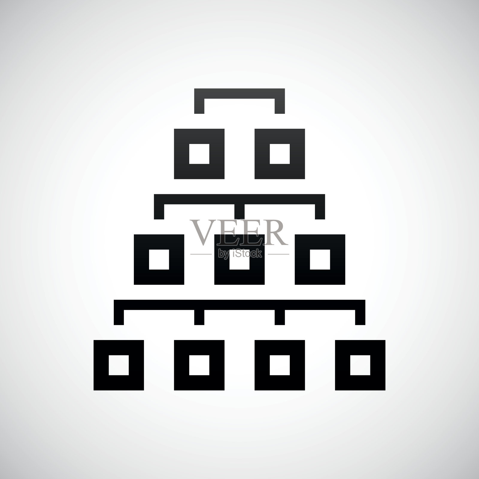 在白色背景上的流程图图标。图标素材