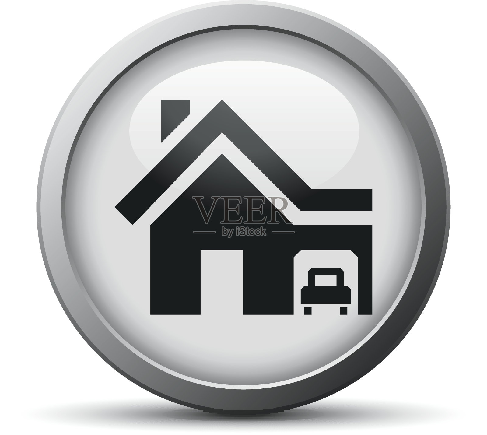 主页图标上的一个银色按钮。图标素材