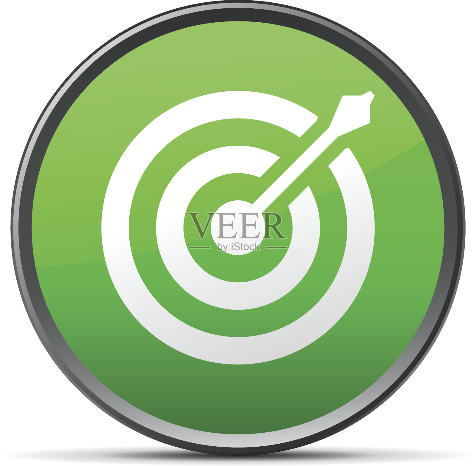 圆形按钮上的目标图标。设计元素图片