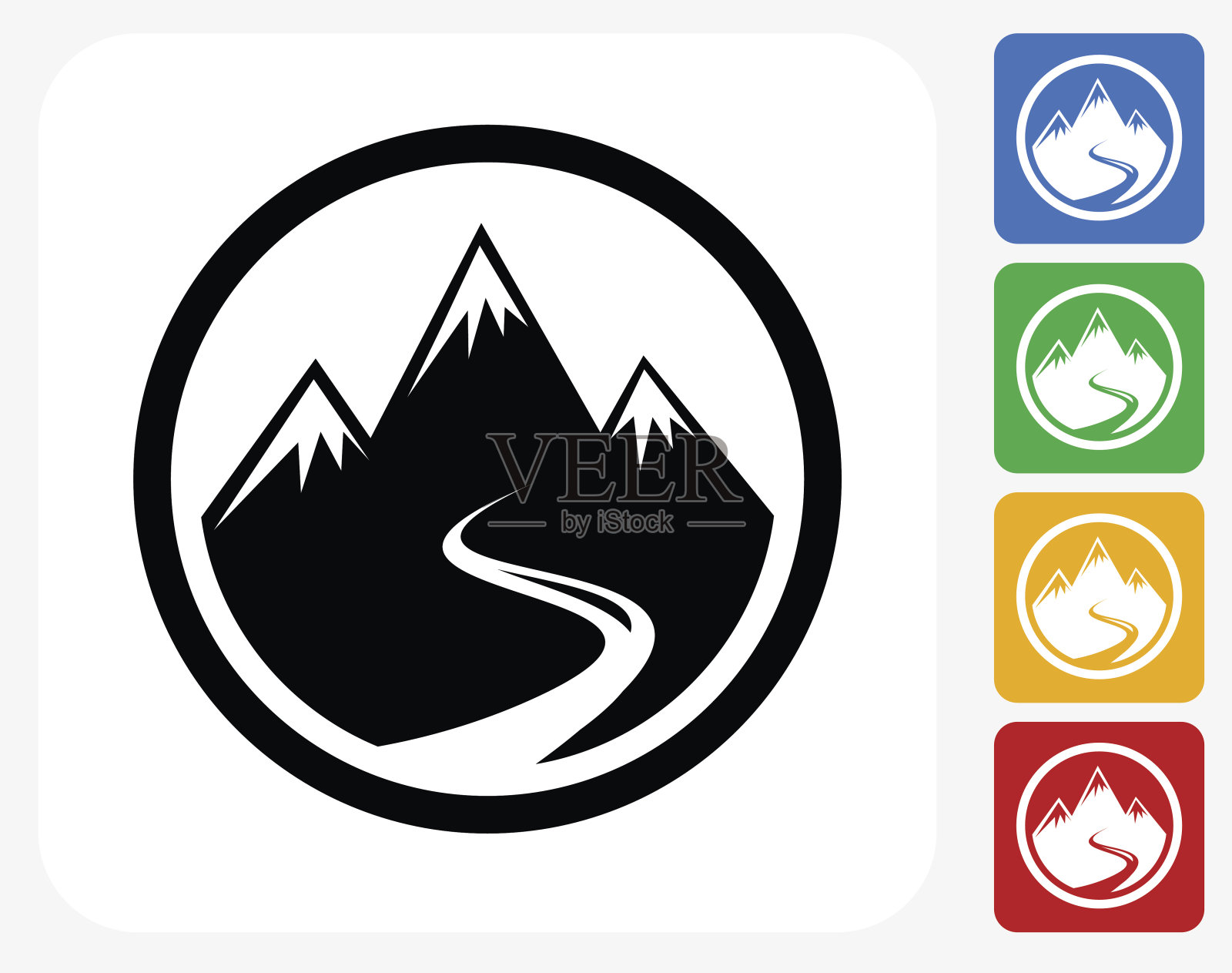 山脉图标平面图形设计插画图片素材