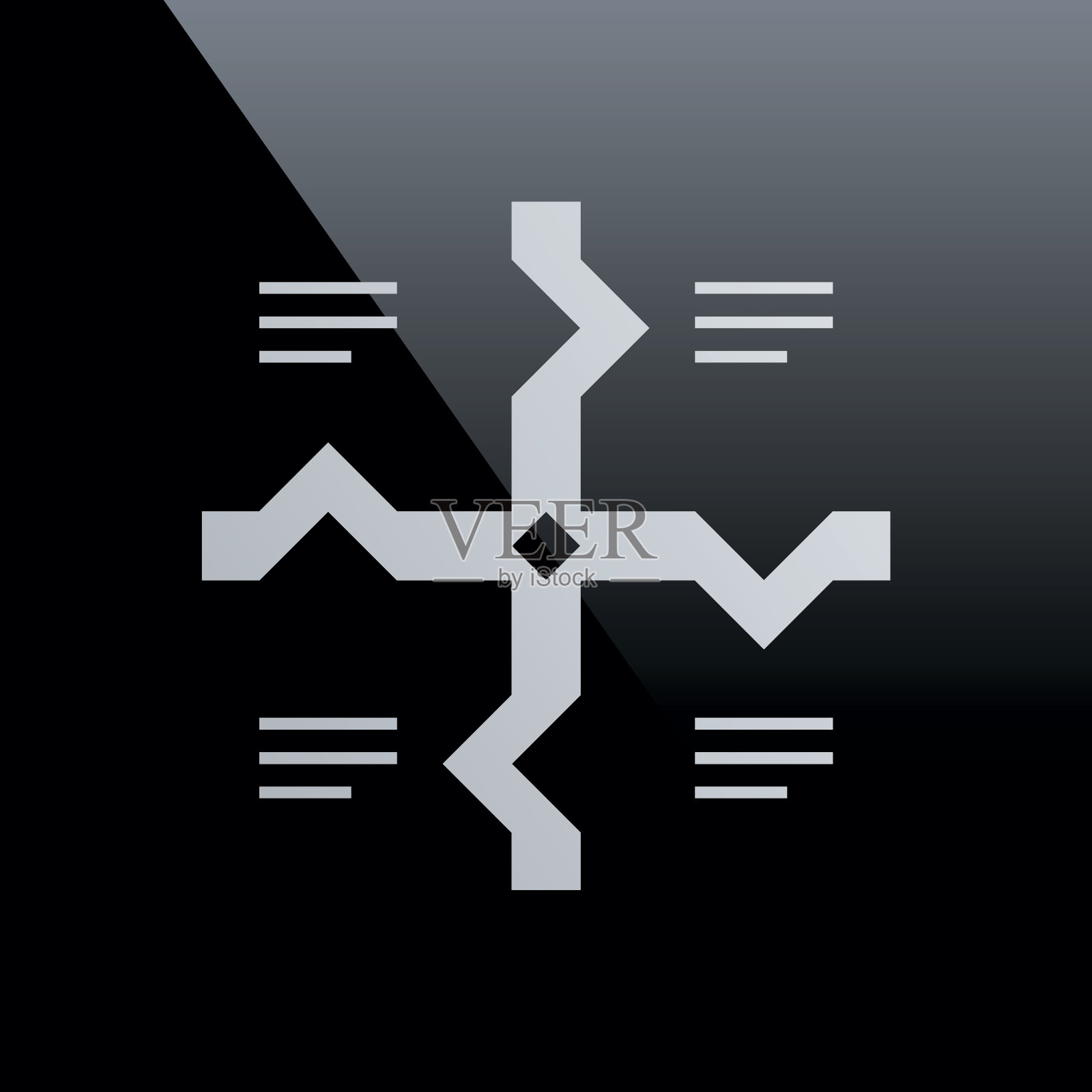 黑色背景上的流程图图标。——核心系列插画图片素材