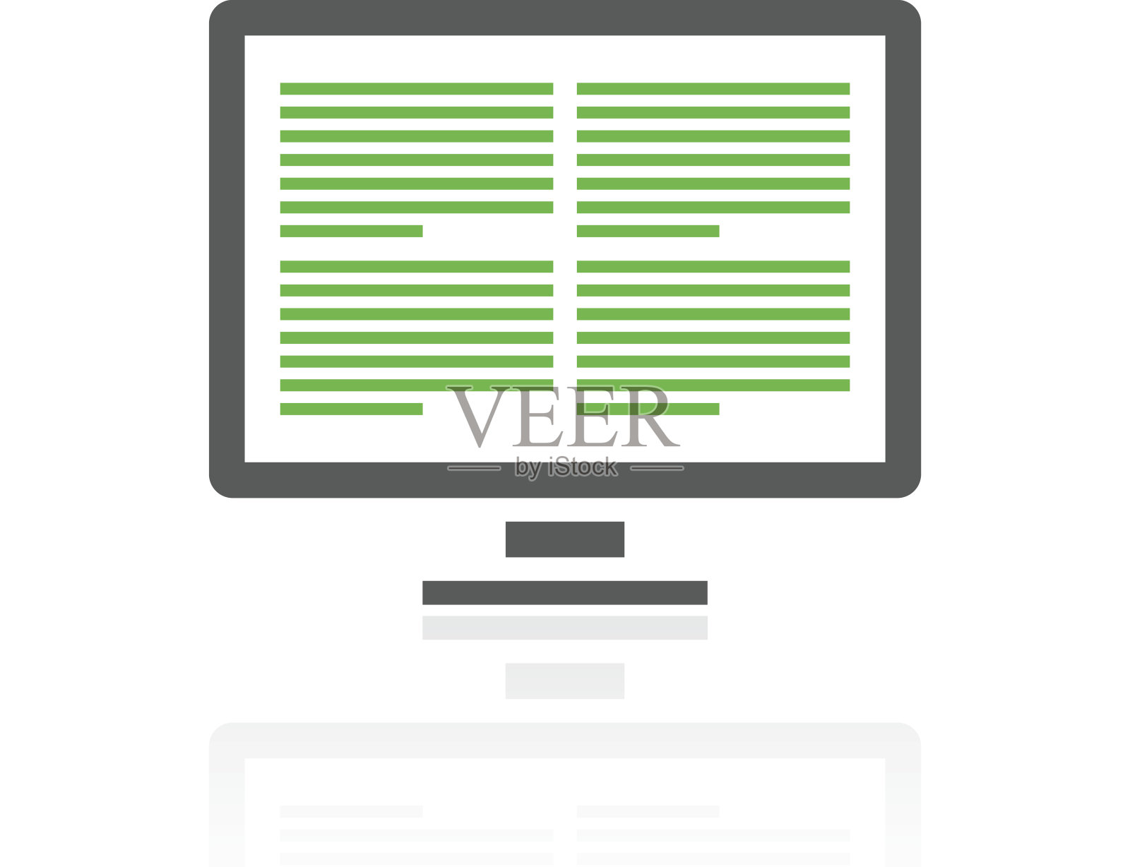 电脑显示器图标上的白色背景。-新的系列插画图片素材