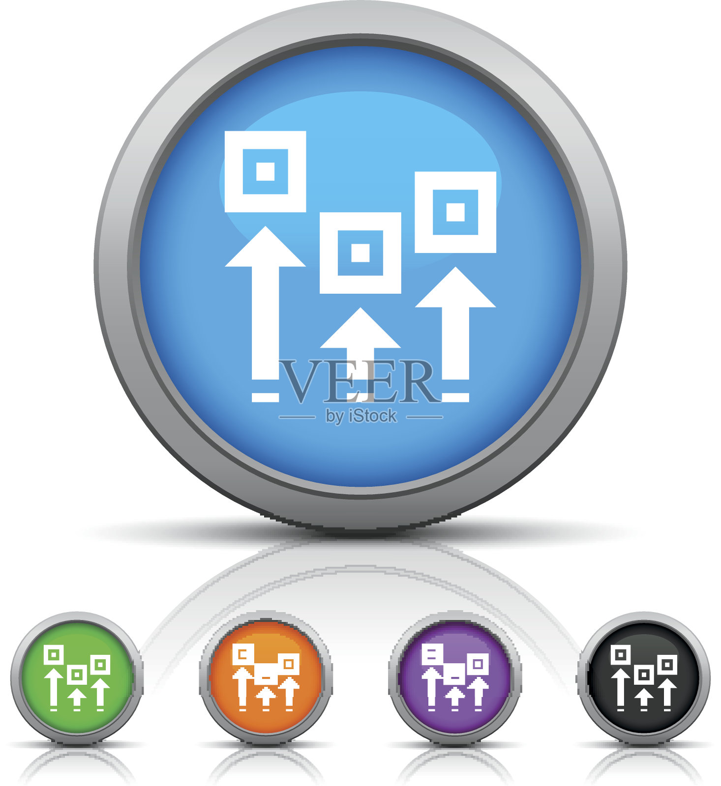 物流图标上的圆形按钮。-光泽系列图标素材