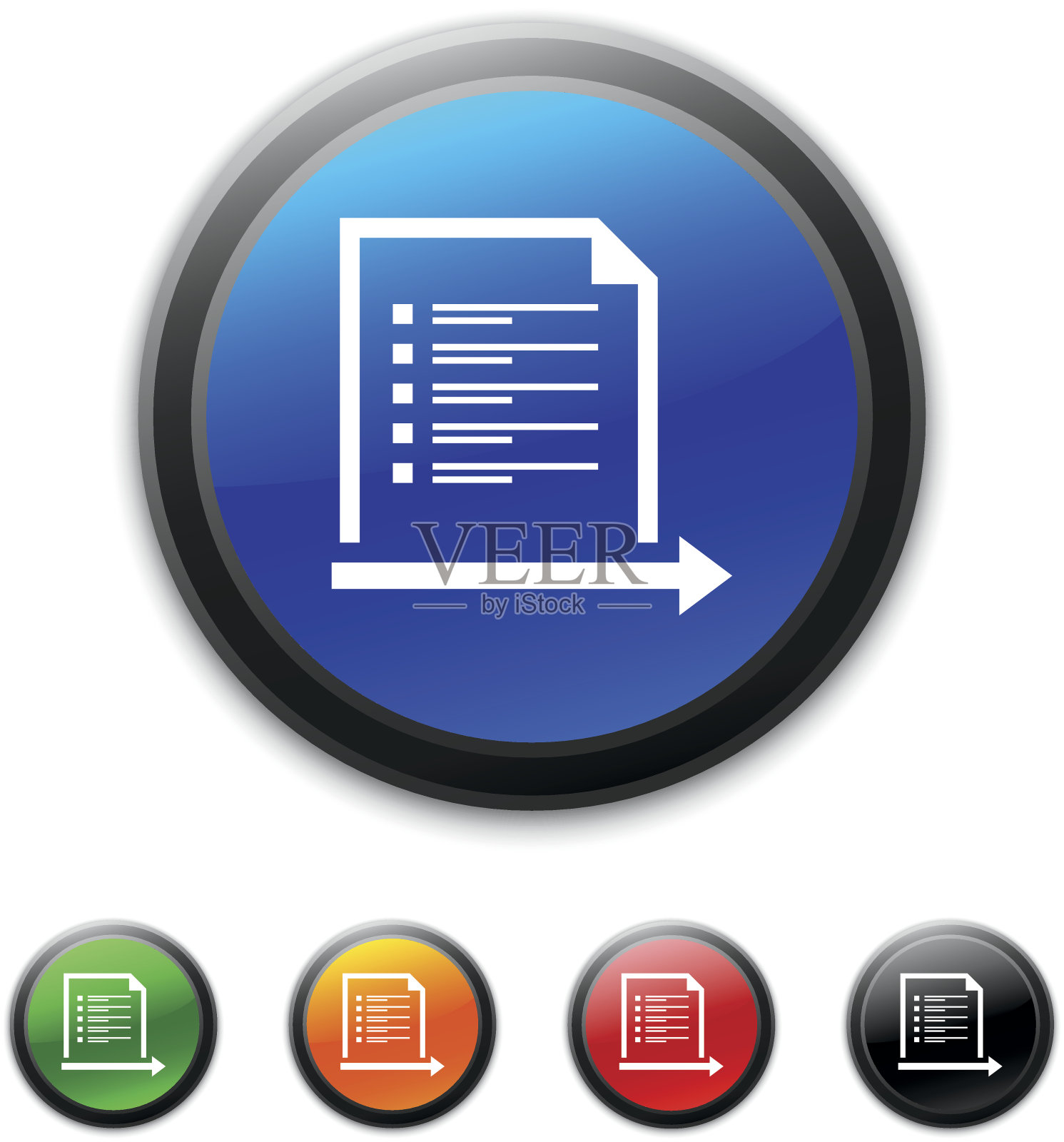 文档图标上的圆形按钮。-擦系列图标素材
