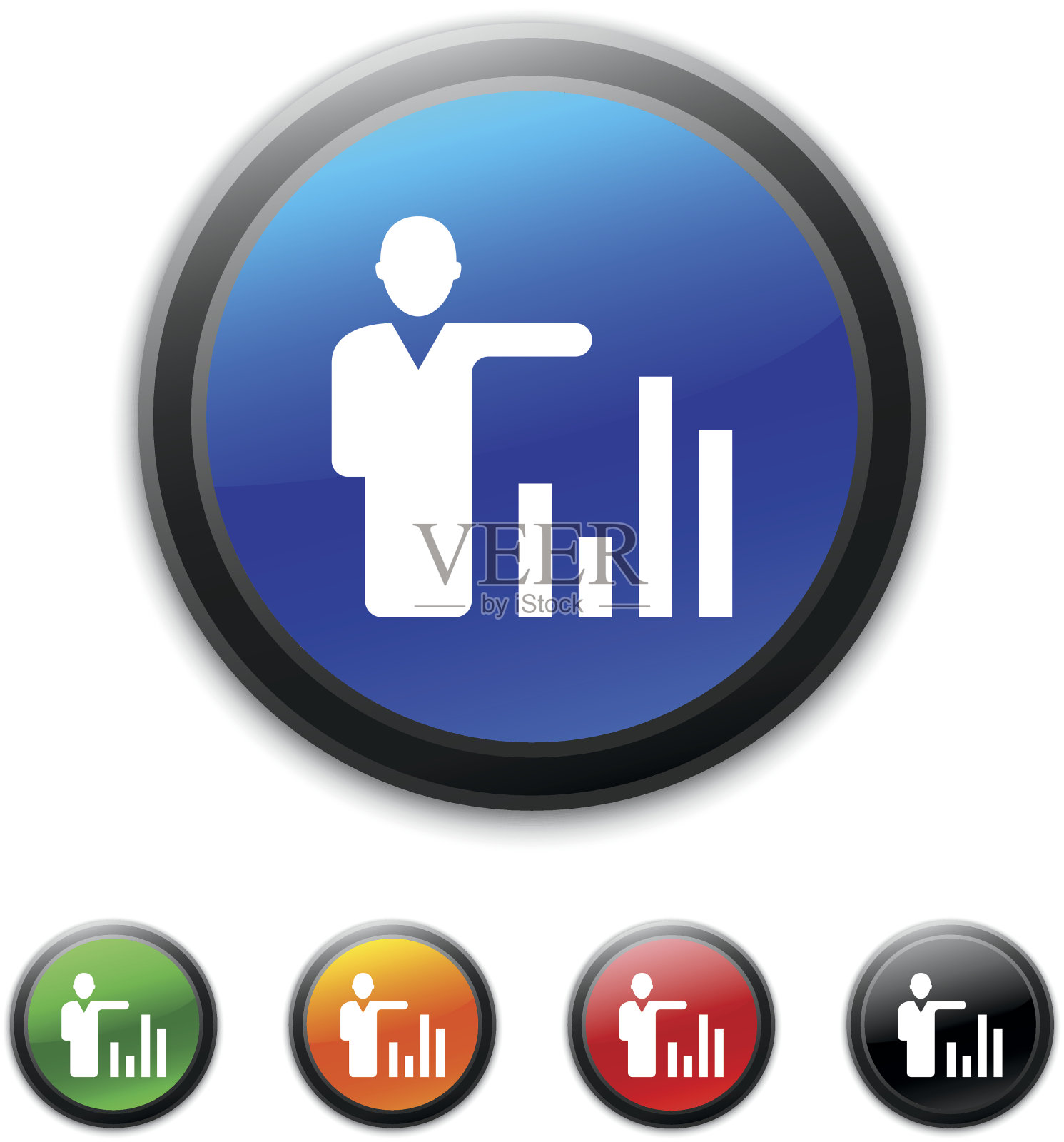 商人图标上的圆形按钮。-擦系列图标素材