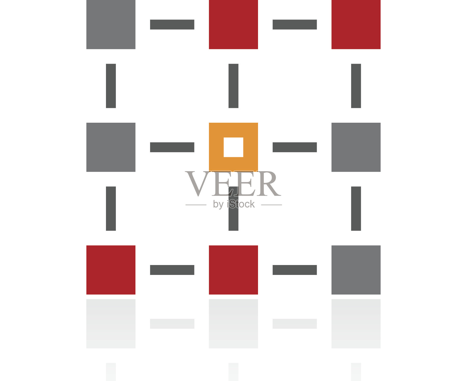 在白色背景上的流程图图标。- Pro系列插画图片素材
