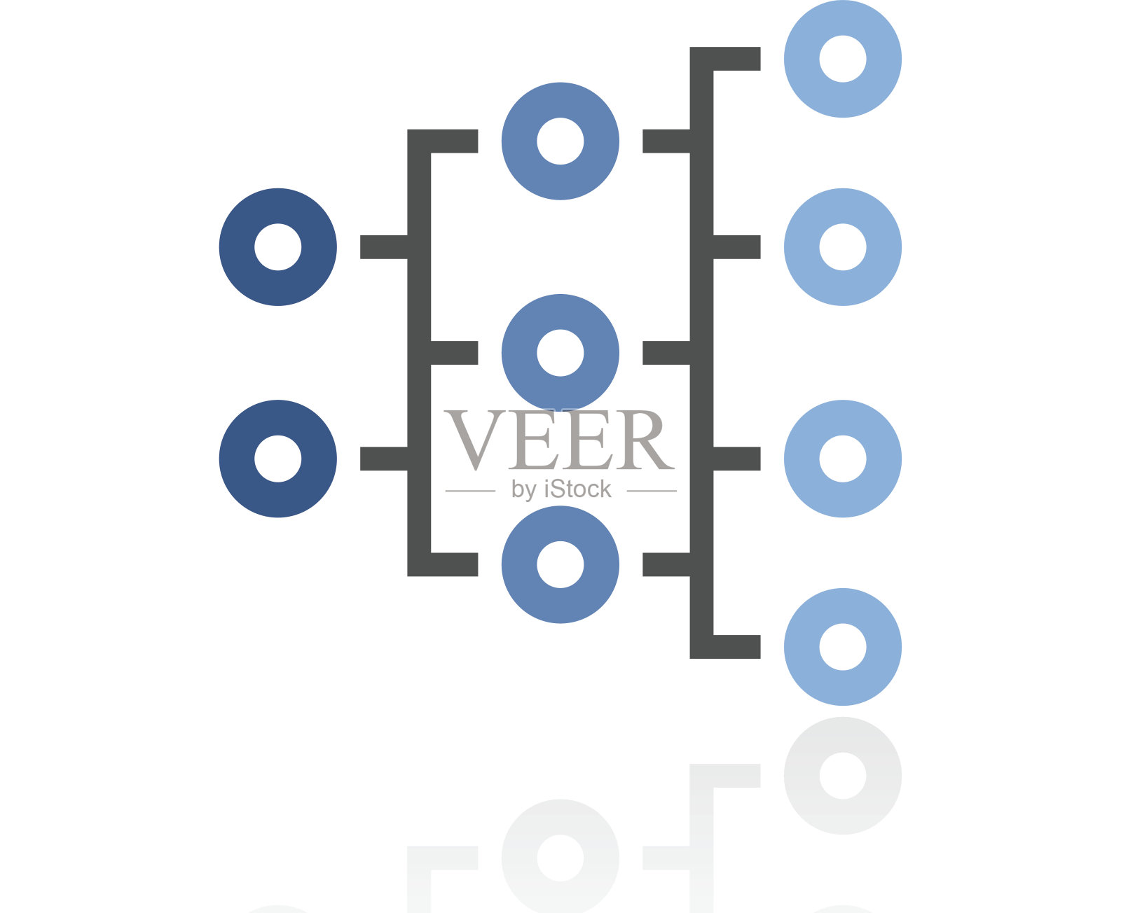 组织结构图图标在白色背景上。——皇家系列插画图片素材