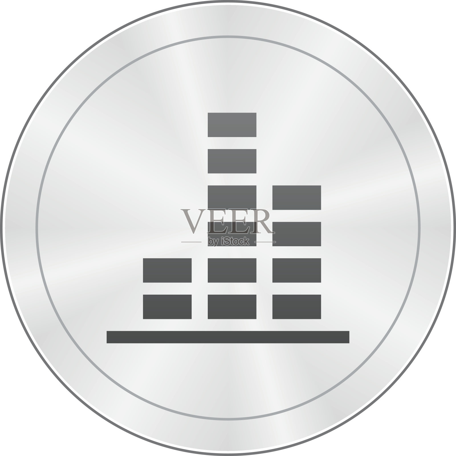 条形图图标上的圆形按钮。-夏普系列图标素材