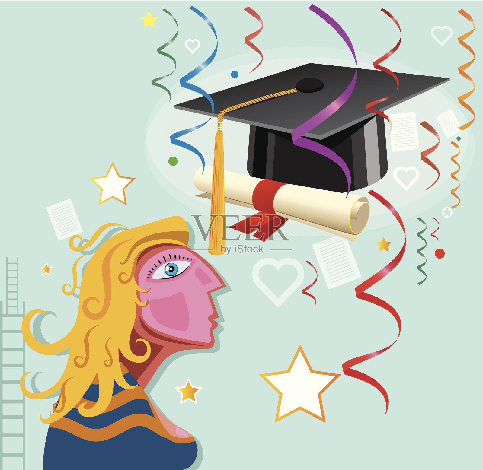毕业插画图片素材