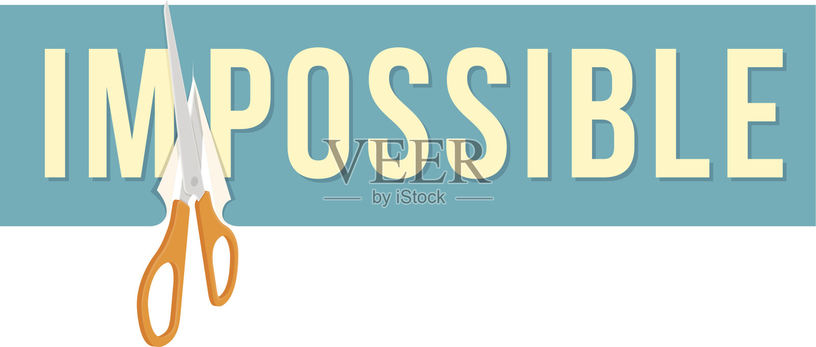 励志词-不可能插画图片素材