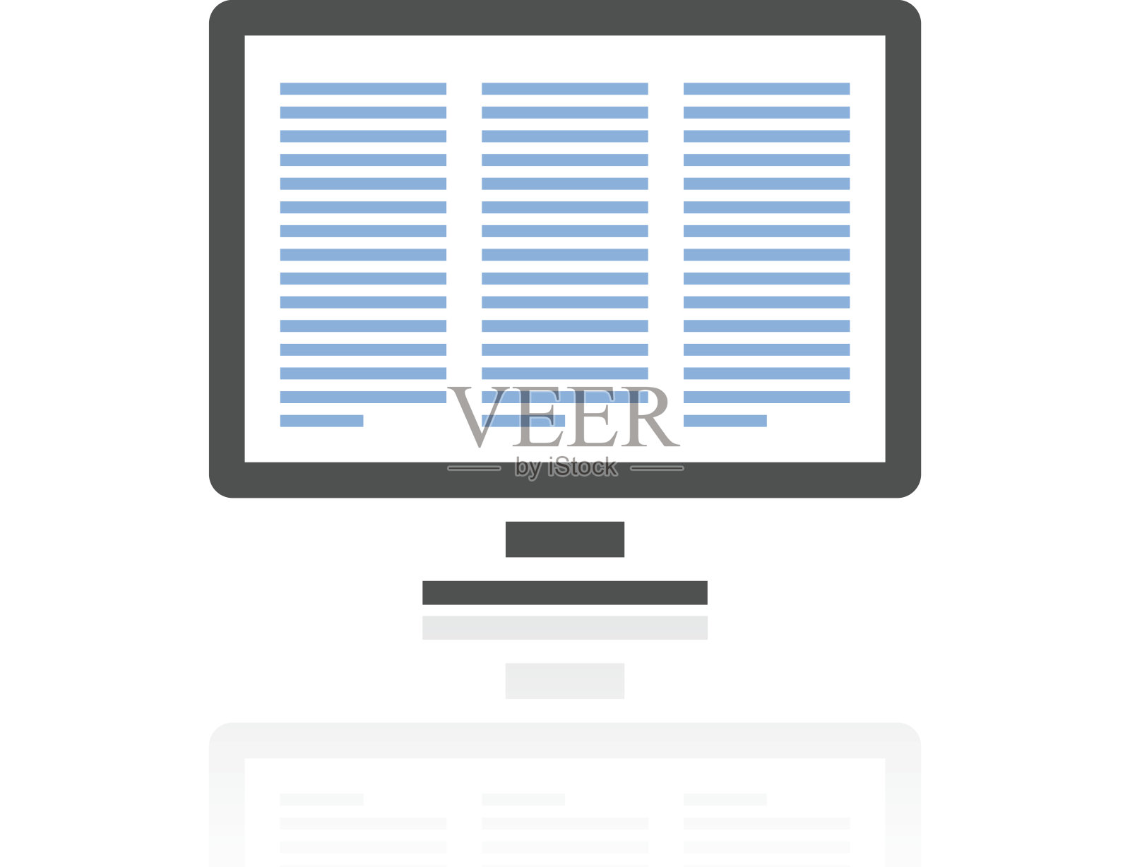 电脑显示器图标上的白色背景。——皇家系列插画图片素材